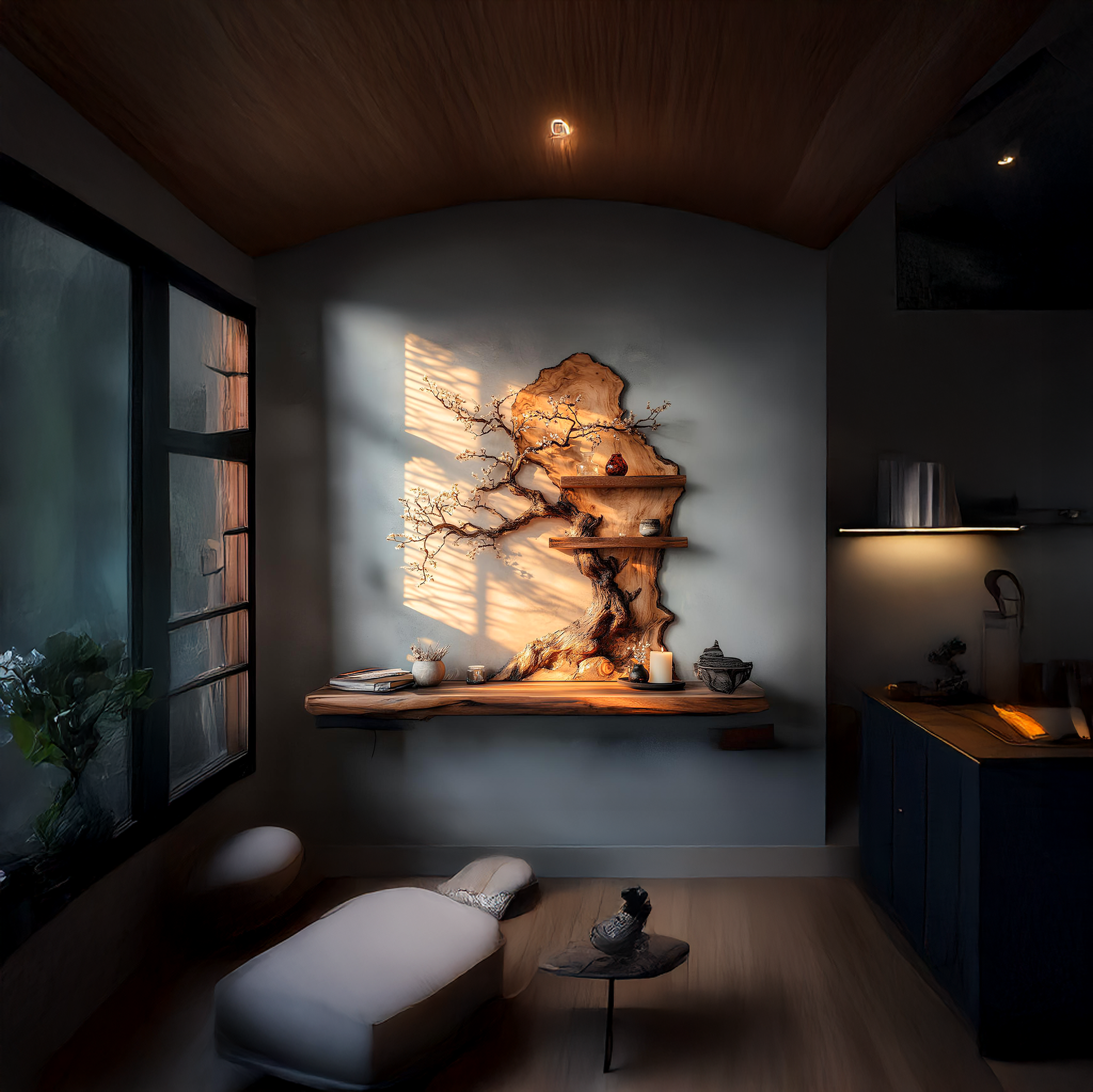 Custom Tre Bookshelf Solid Wood Decor Office Gift SINLSATBS028