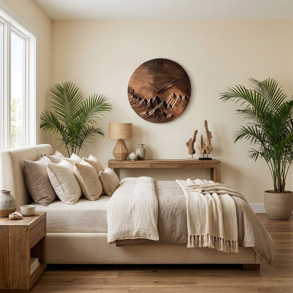 Modern Wall Clock Mountain Landscape For Living Room RTTHHNWAC017