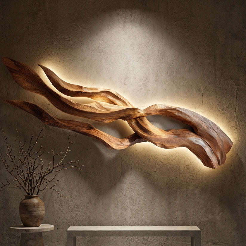 Contemporary Sculptural Wood Wall Art For Home Style RTTHHNWA182