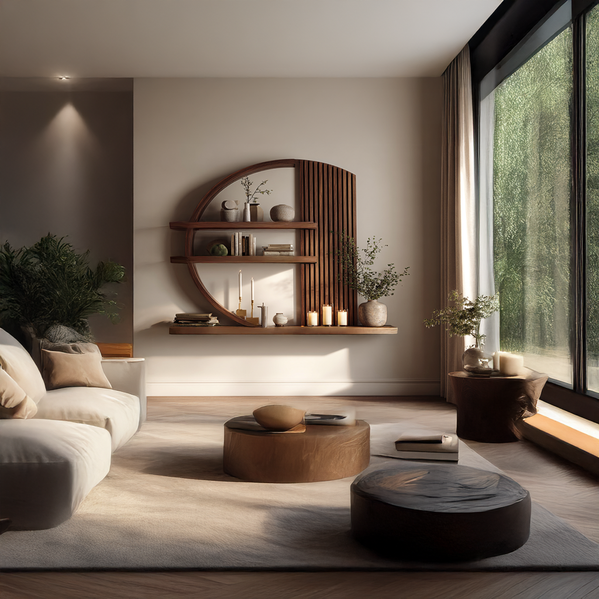 Modern Zen Wall Shelf Living Room And Meditation Area SINLSAFL235