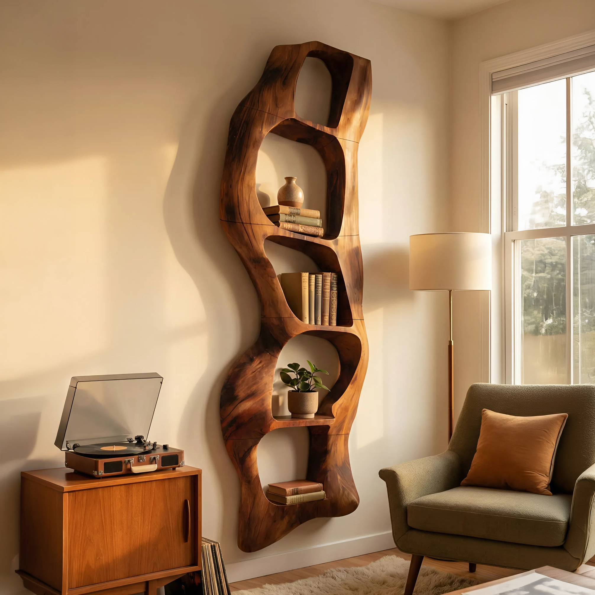 Contemporary Wall Shelf For Bedroom Wall Accent SILDTTNWMS035