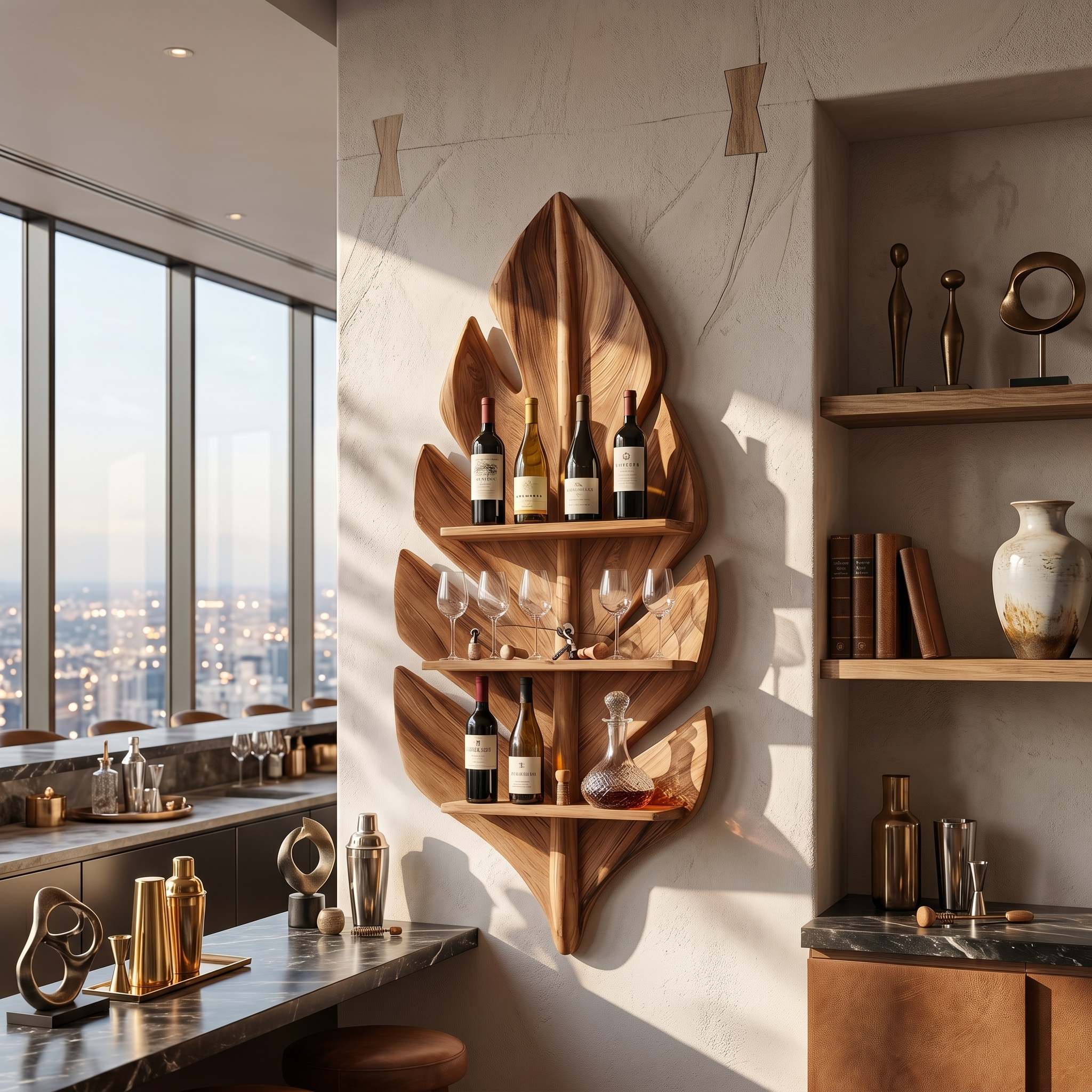 Handcrafted Wall Wine Rack For Apartment Beverage Accent Feature SILDTTRWH080