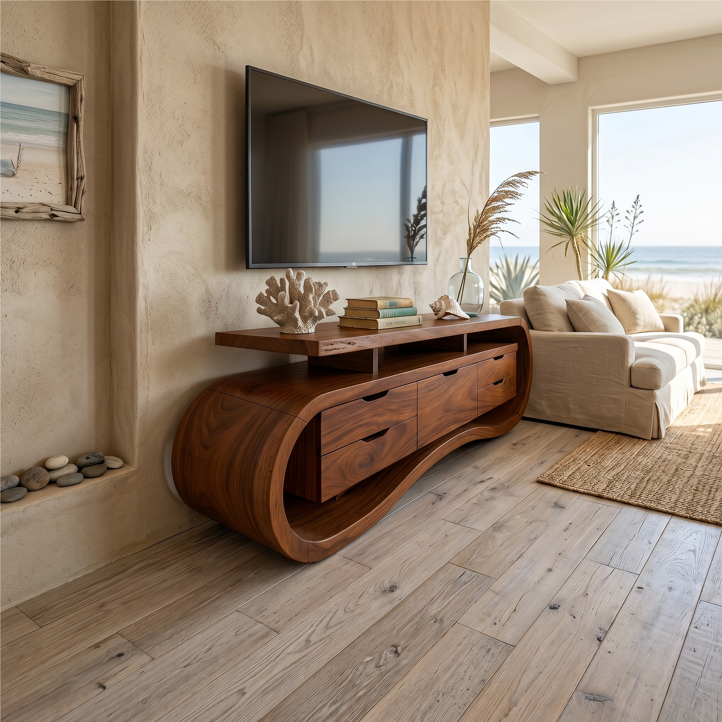 Rustic Mediterranean Media Console For Warm Villa Interior SILDTTRTVC100