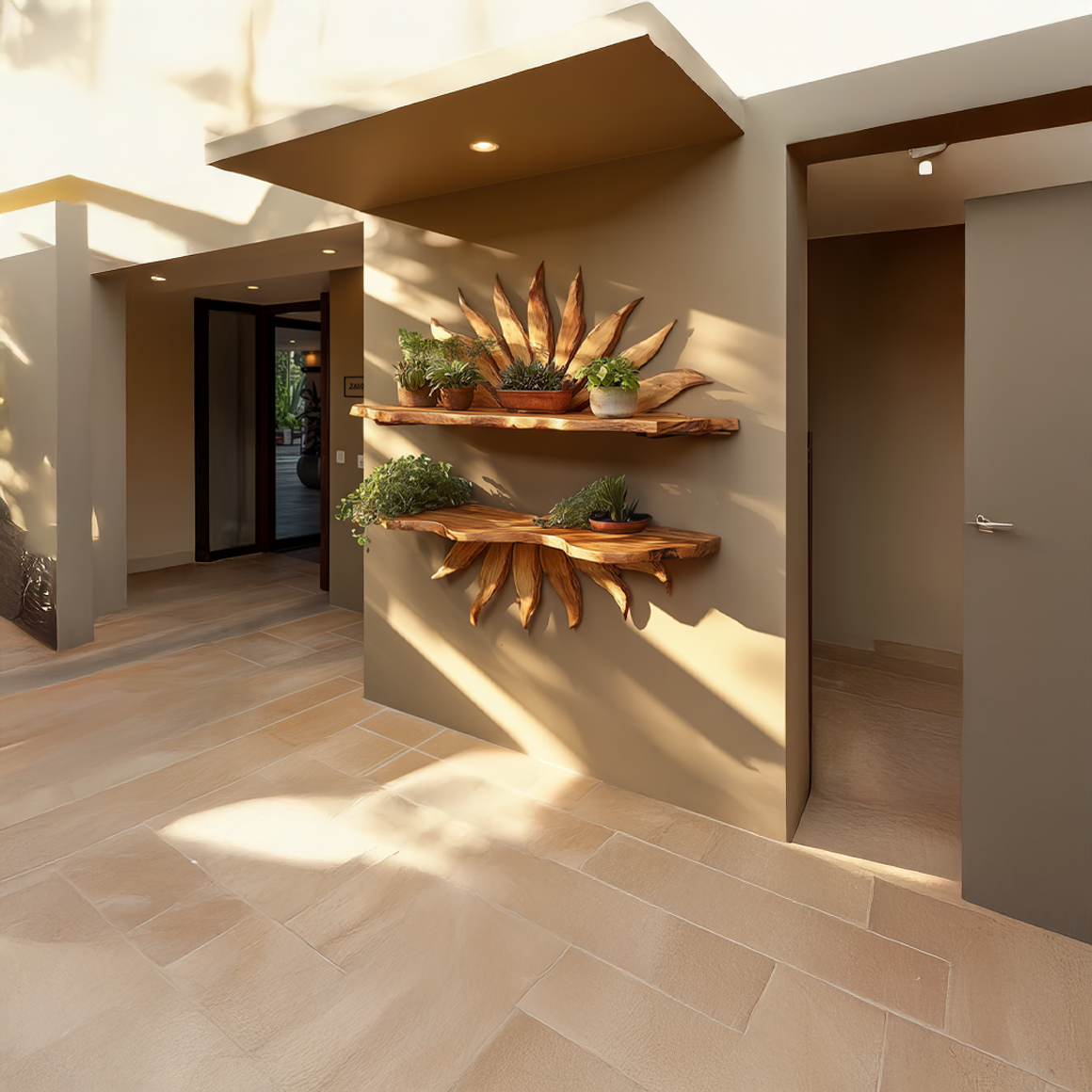 Boho Sun Wall Shelf For Living Room And Interior Decor SINLSAFL281