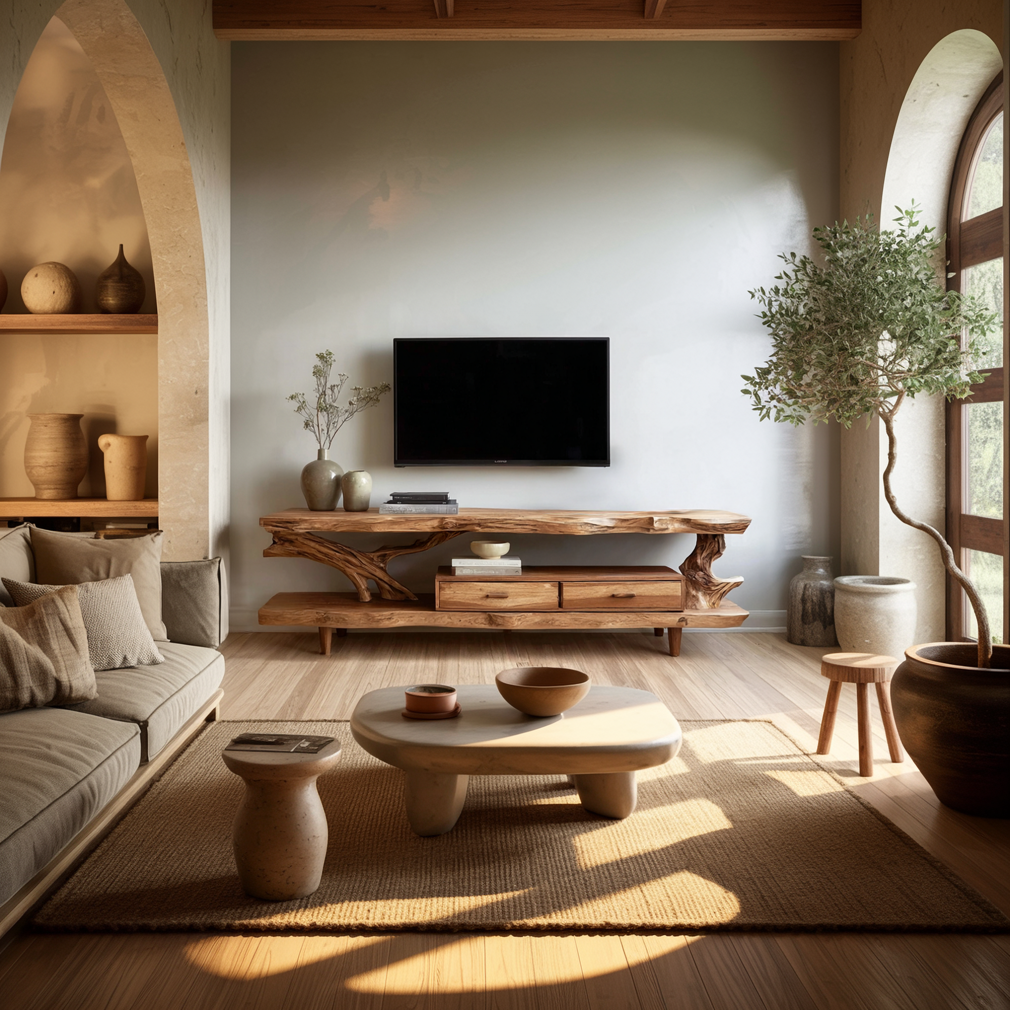 Rustic TV Console Table For Living Room And Interior Design SINLSASC461