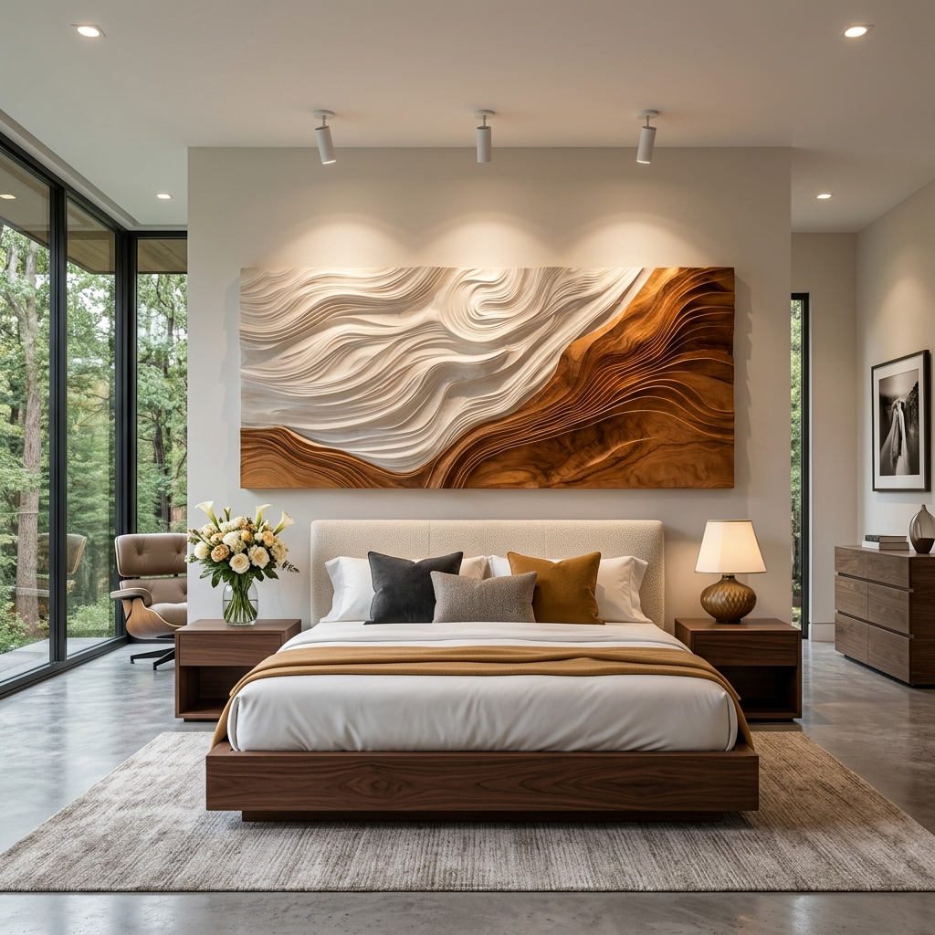 Contemporary Wooden Wave Wall Art For Wall Decor RTTHTTWA119