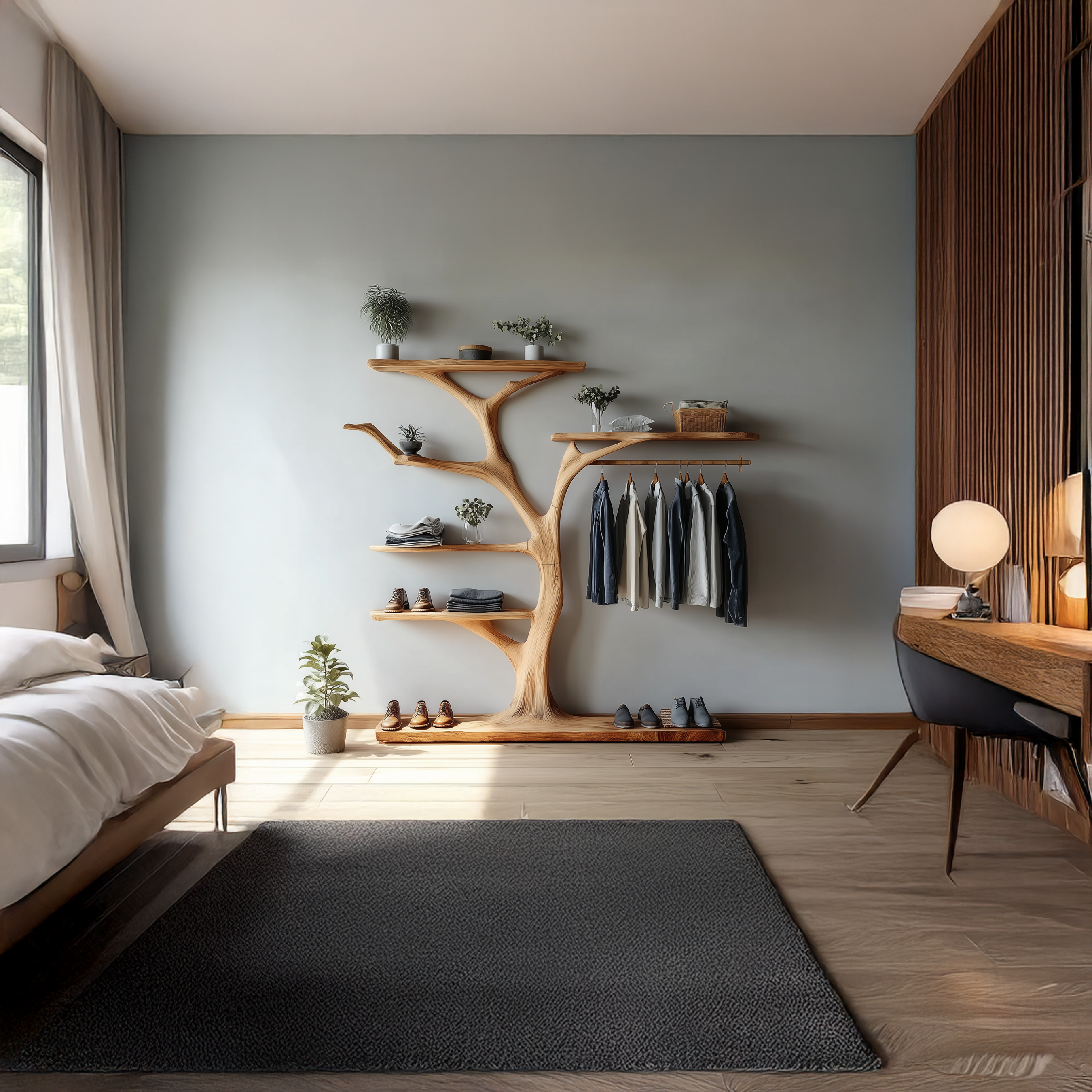 Rustic Tree Coat Rack Bedroom SINLSATB234