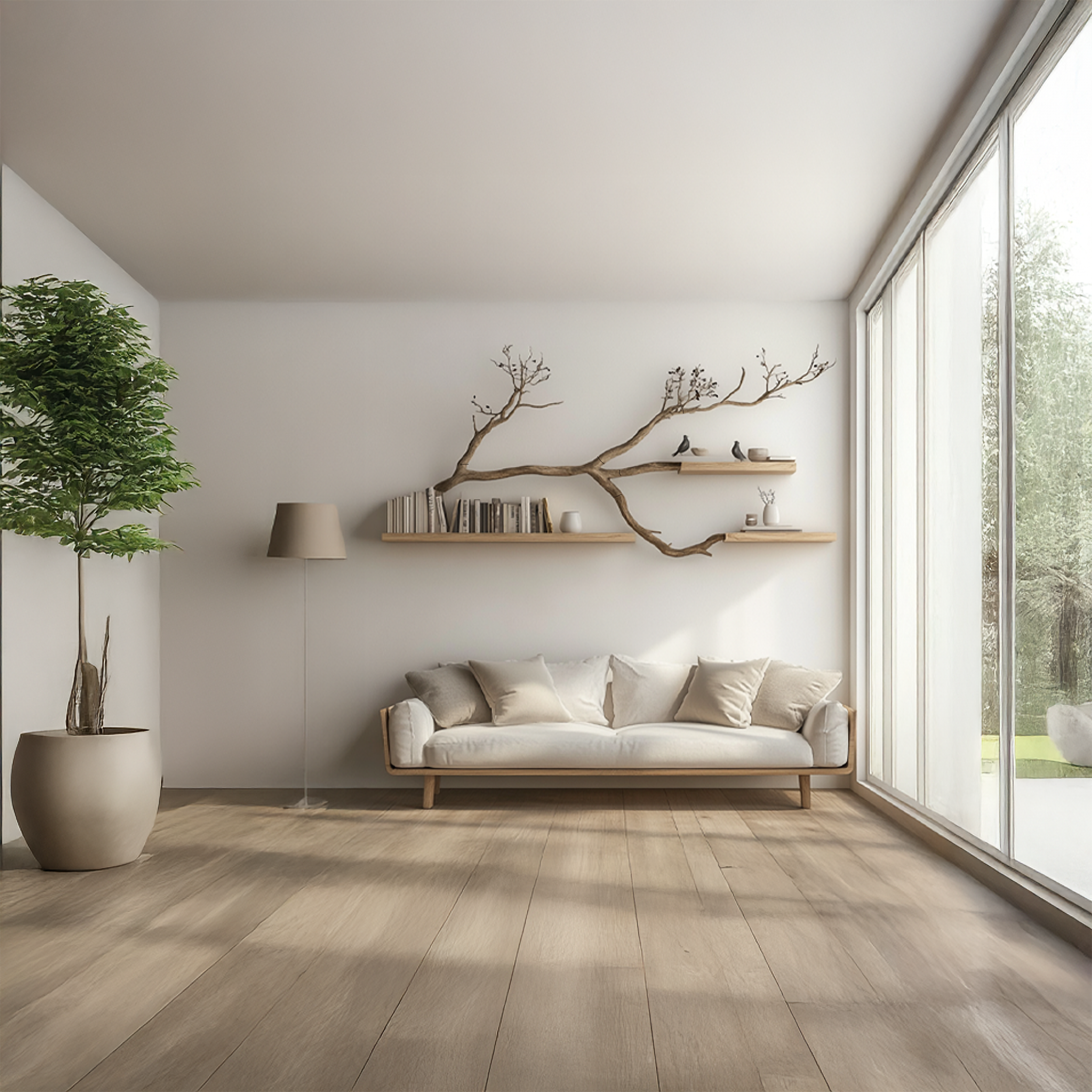 Rustic Organic Branch Shelf Modern Living Or Dining Room SINLSATBS047