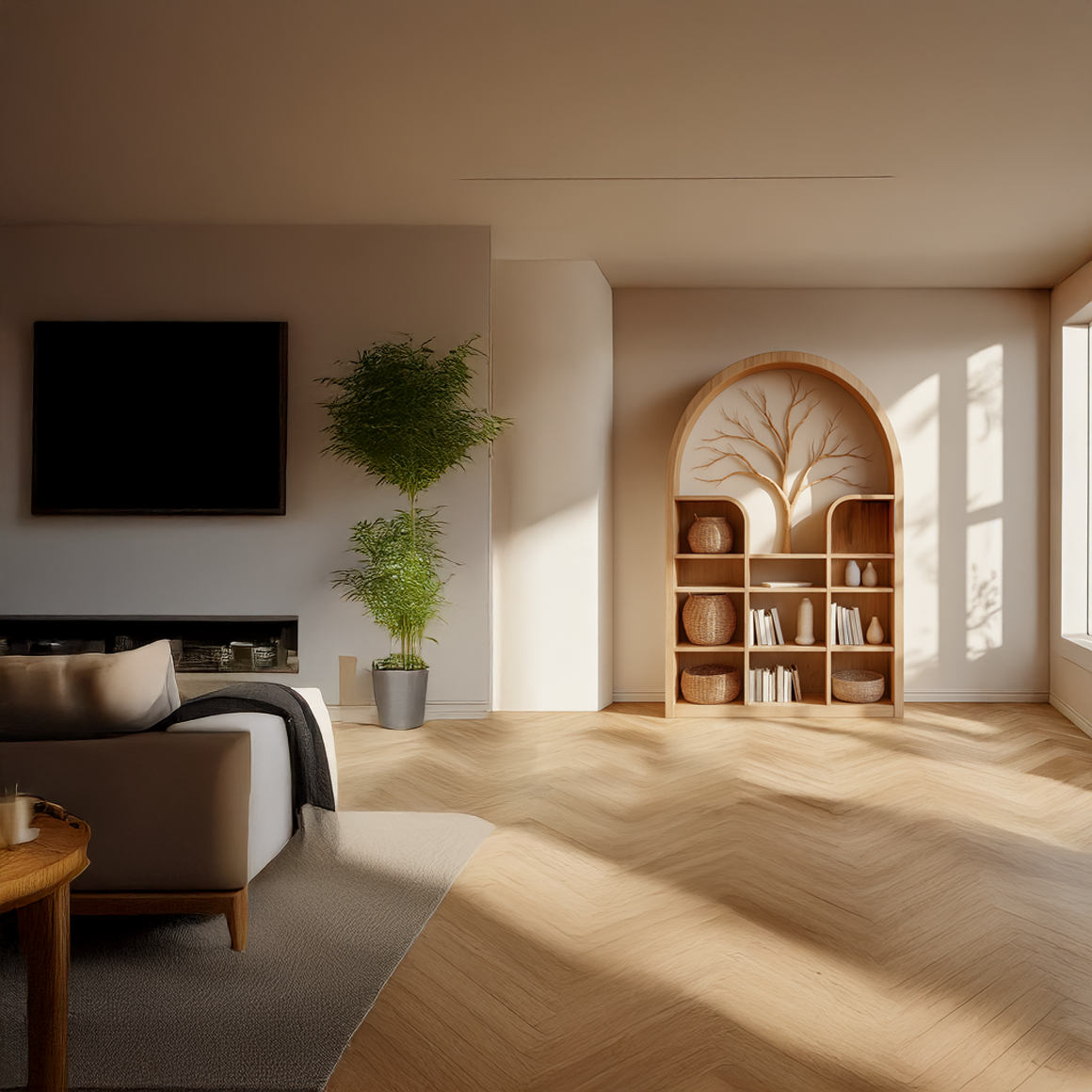 Scandinavian Rustic Tree Style Storage Cabinet Living Room Or Office SINLSASC235