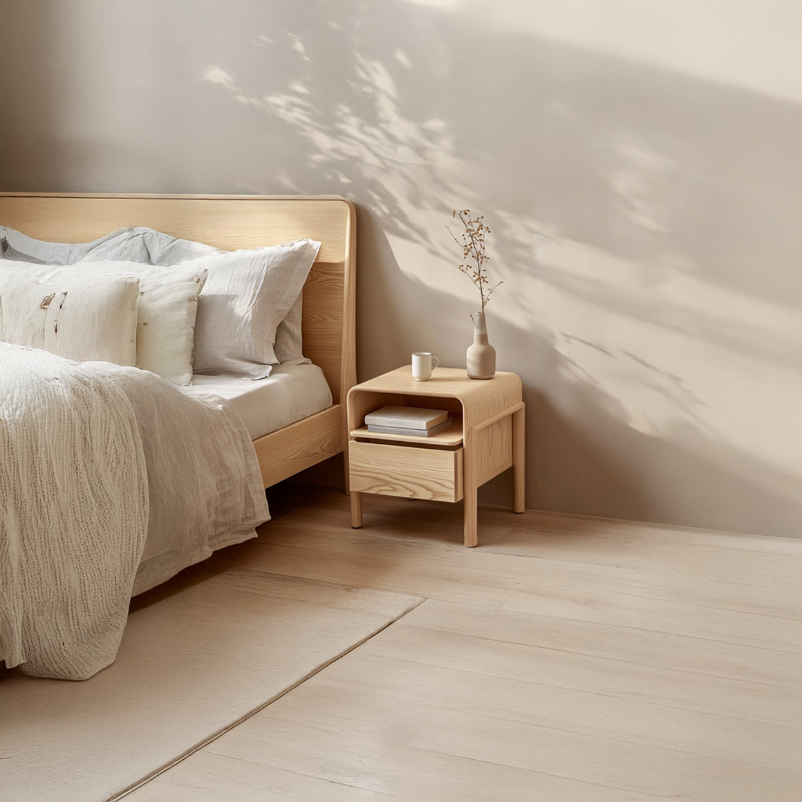 Mid Century Bedside Table For Bedroom SINLSABT178