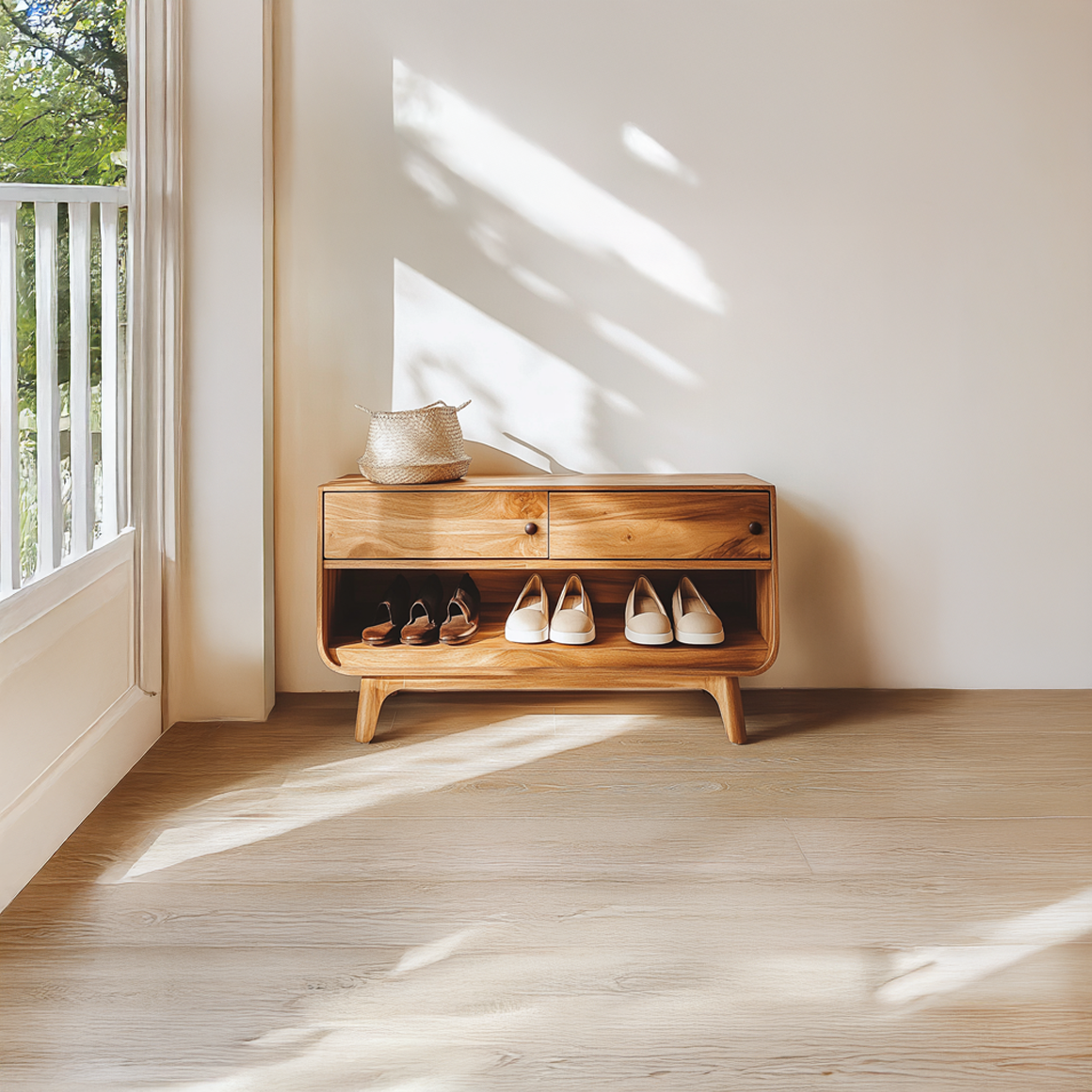 Mid Century Light Form Shoe Storage Entryway And Bedroom SINLSASB071