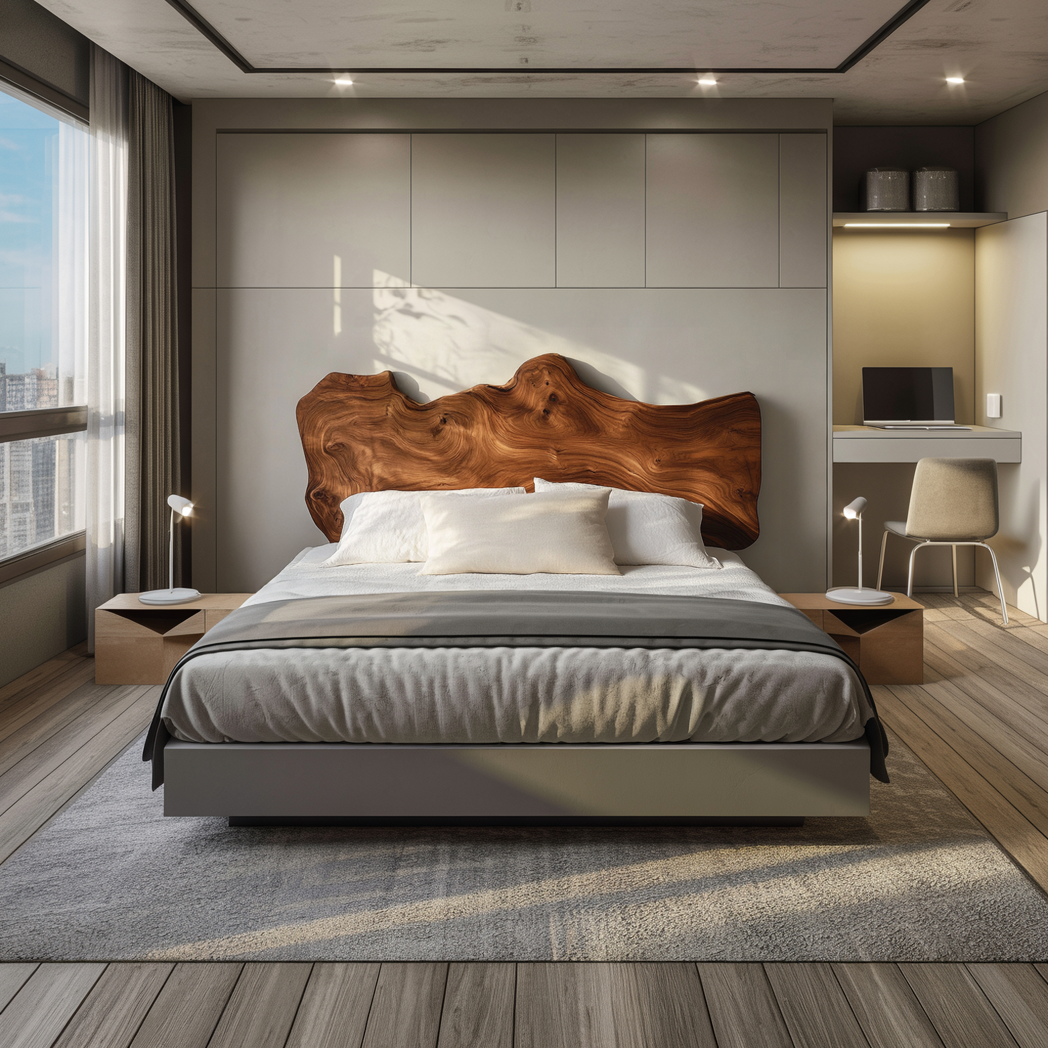 Rustic Organic Form Headboard For Bedroom Or Resting Area SINLSADH032