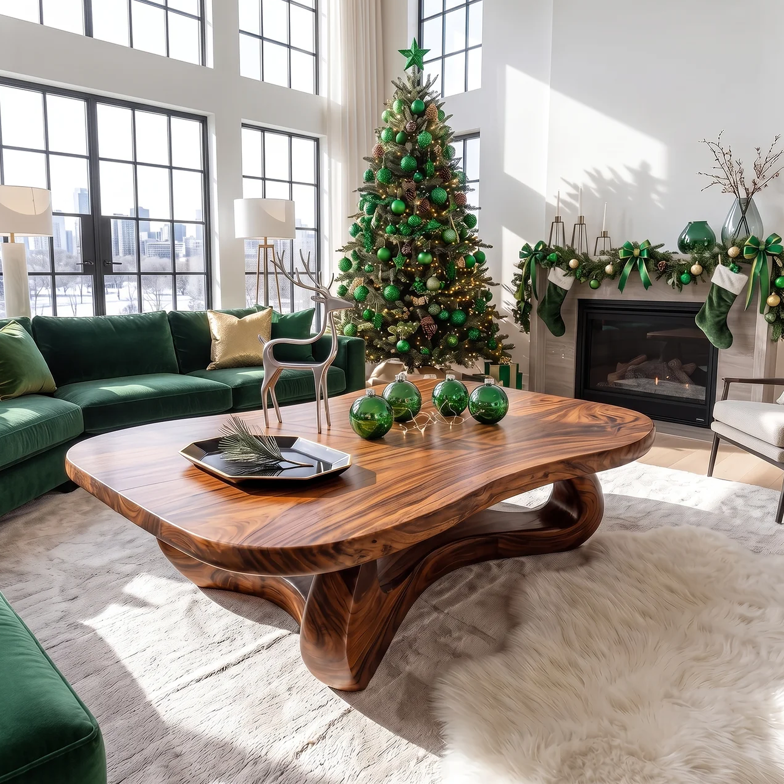 Rustic Wooden Live Edge Coffee Table For Holiday Home Furniture SILDTTRCCF017