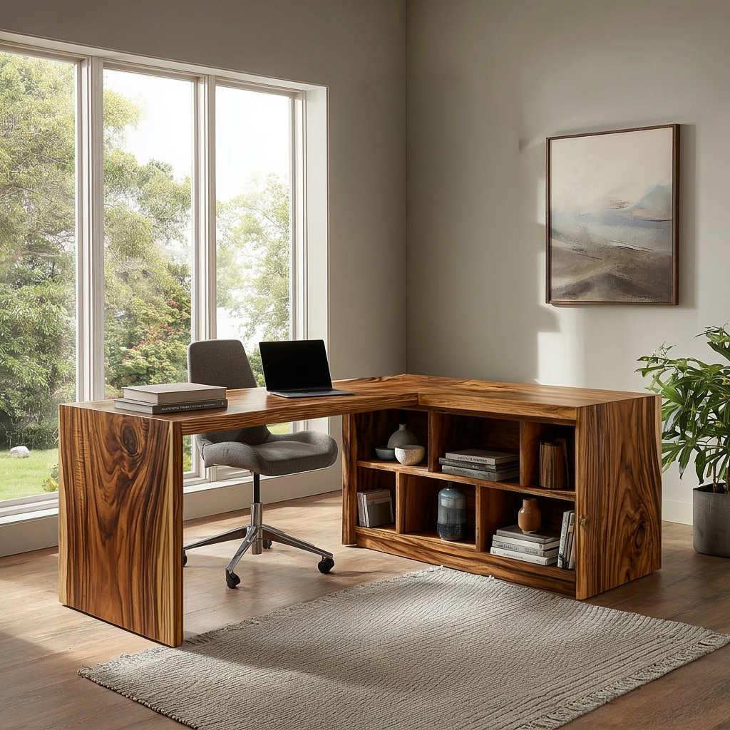 Modern Wooden Desk With Shelves For Home Office RTTHTTDE071