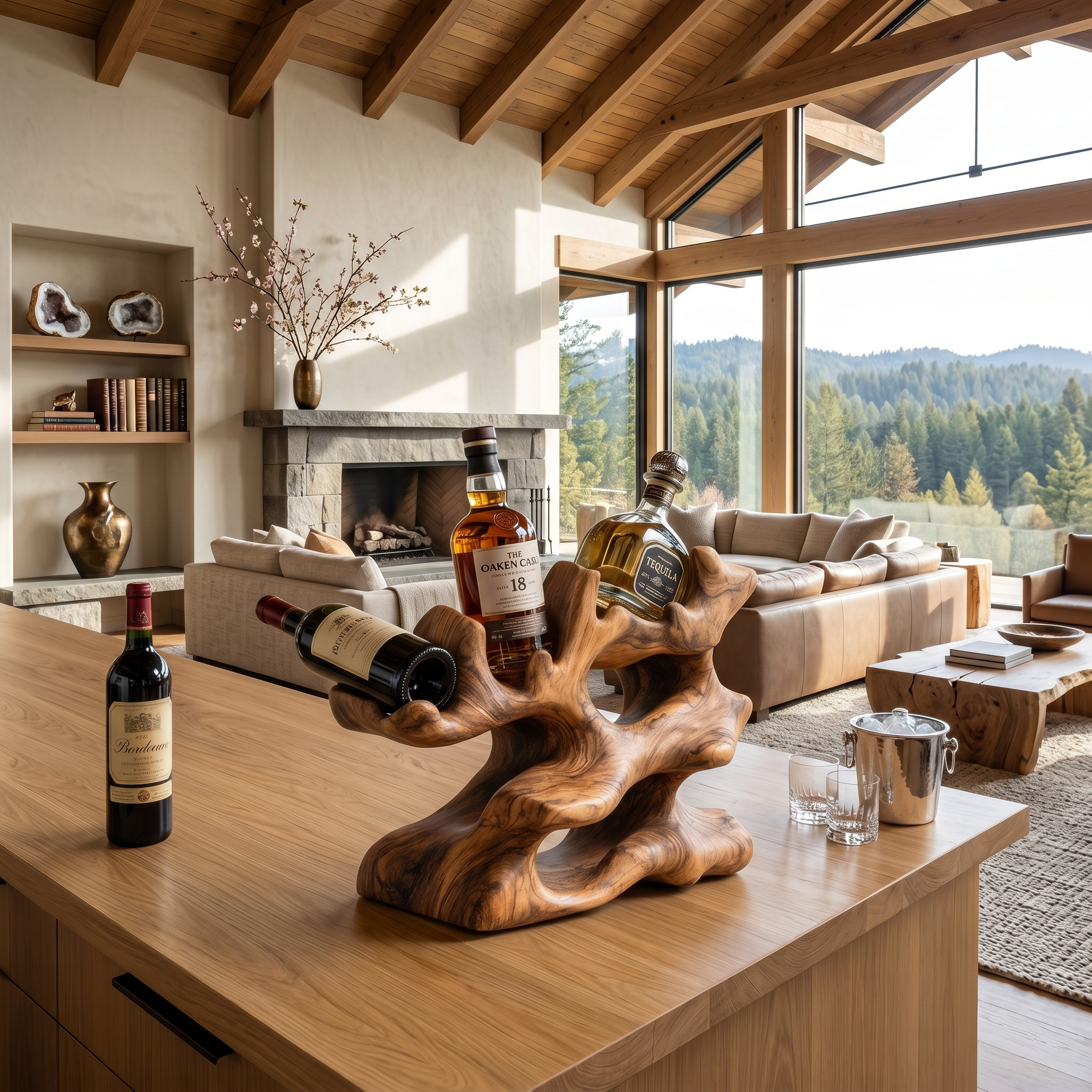 Rustic Wine Rack For Kitchen Island Rustic Feature SILDTTNWH014