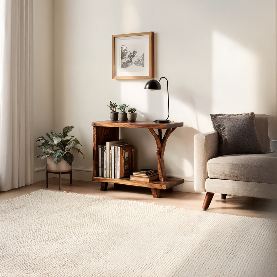 Free Standing Rustic Side Table Guest Room SINLSABT083