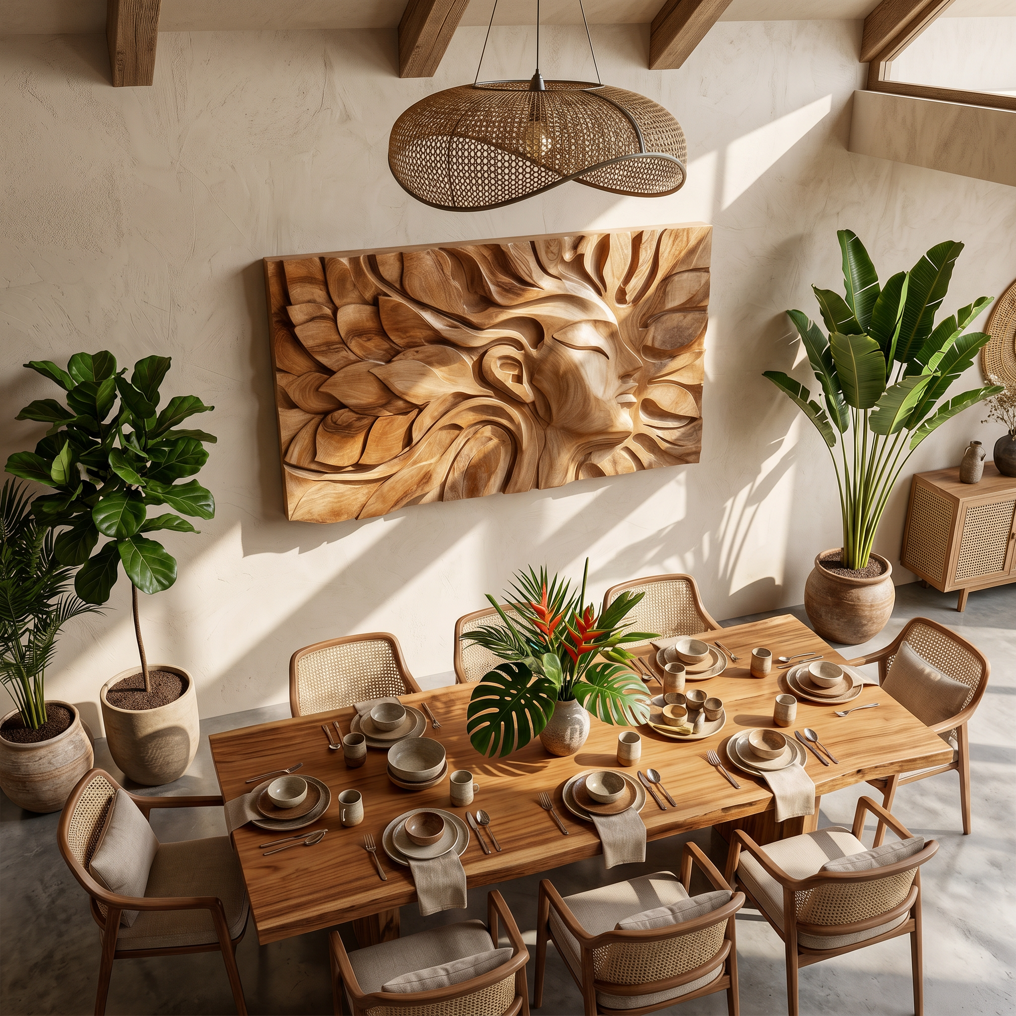 Japandi Botanical Face Wood Wall Art Minimal Neutral Bedroom Decor SILDTTRWA104