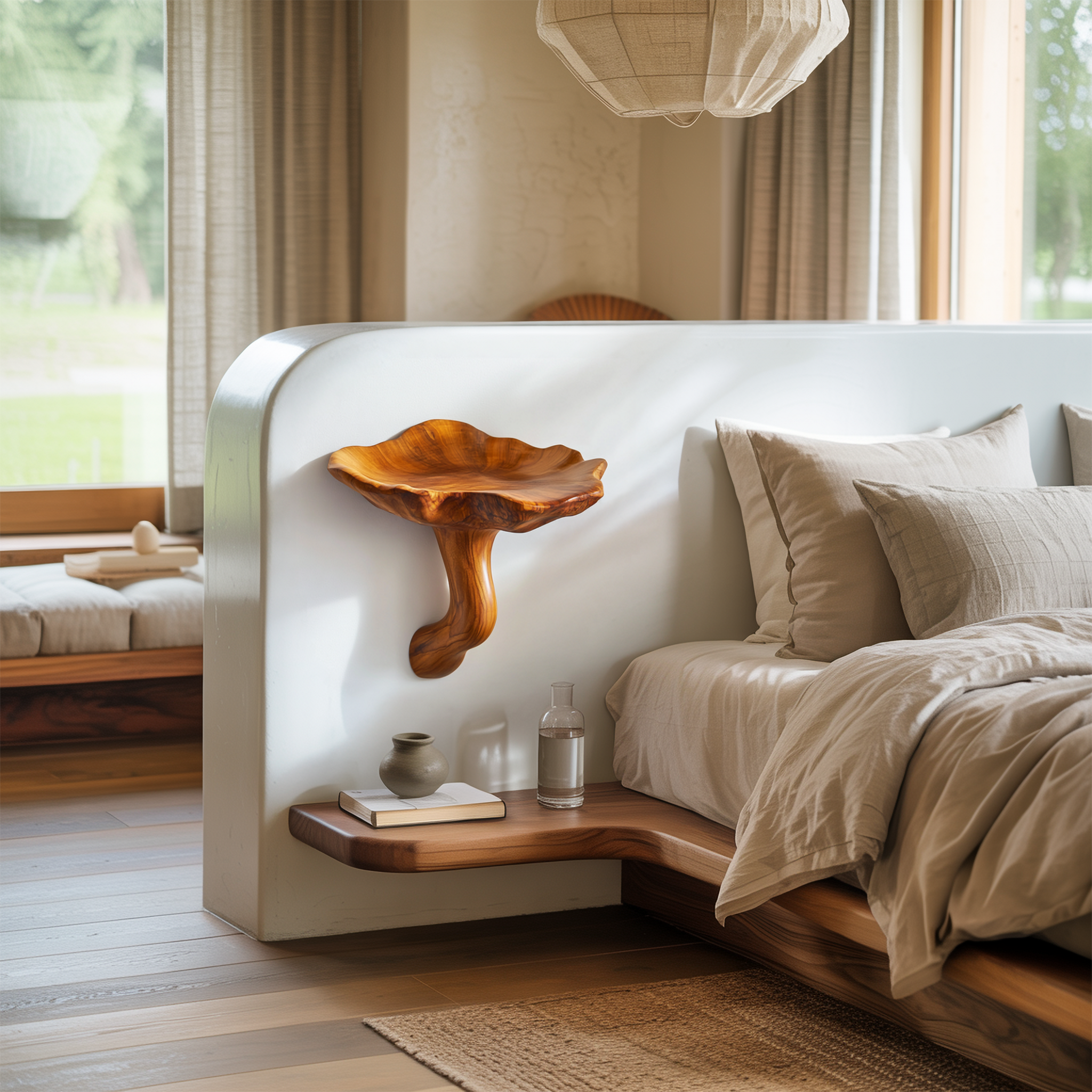 Organic Modern Floating Wall Shelf For Bedroom SINLSAFL435