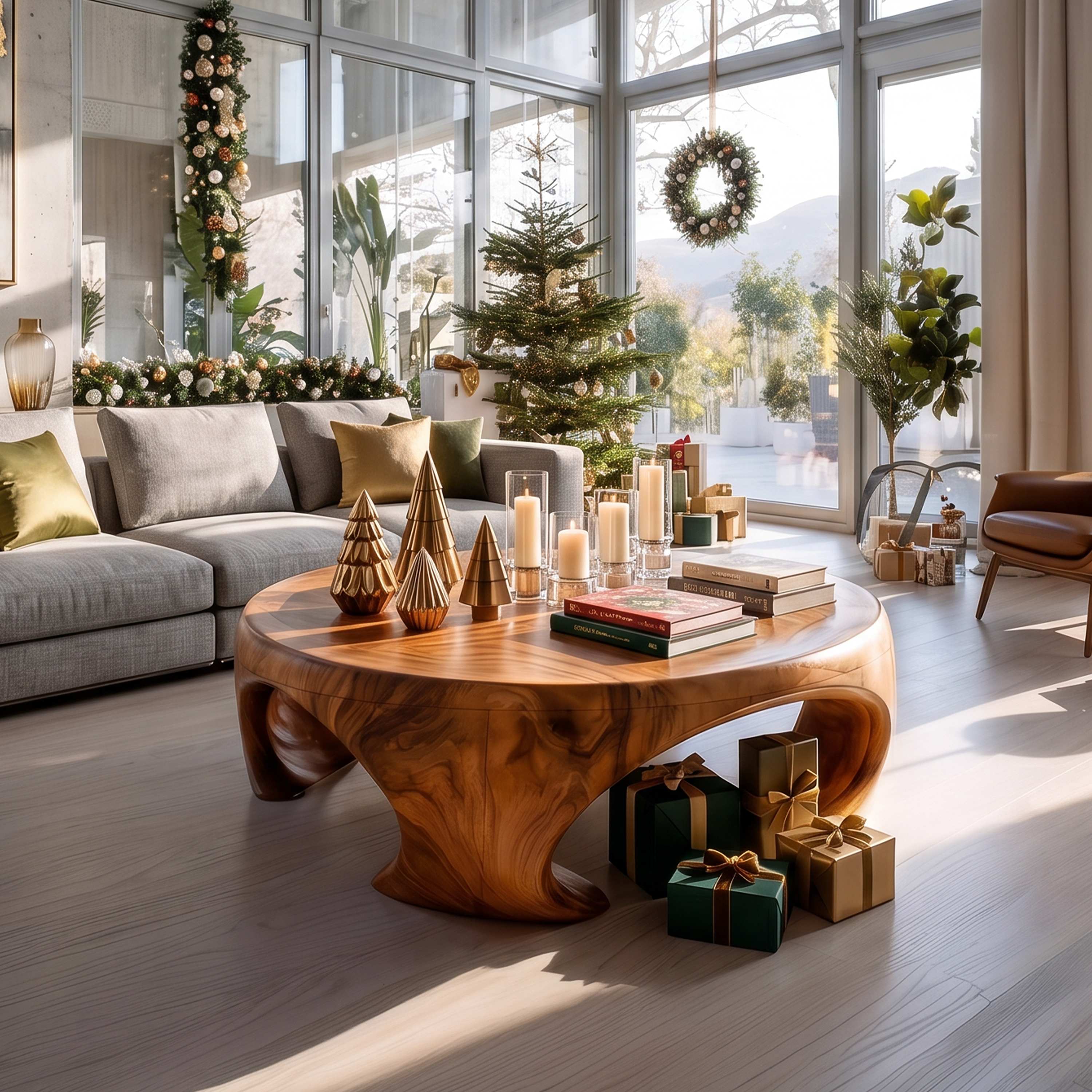 Farmhouse Wooden Coffee Table For Living Room Holiday Decoration SILDTTRCFC003