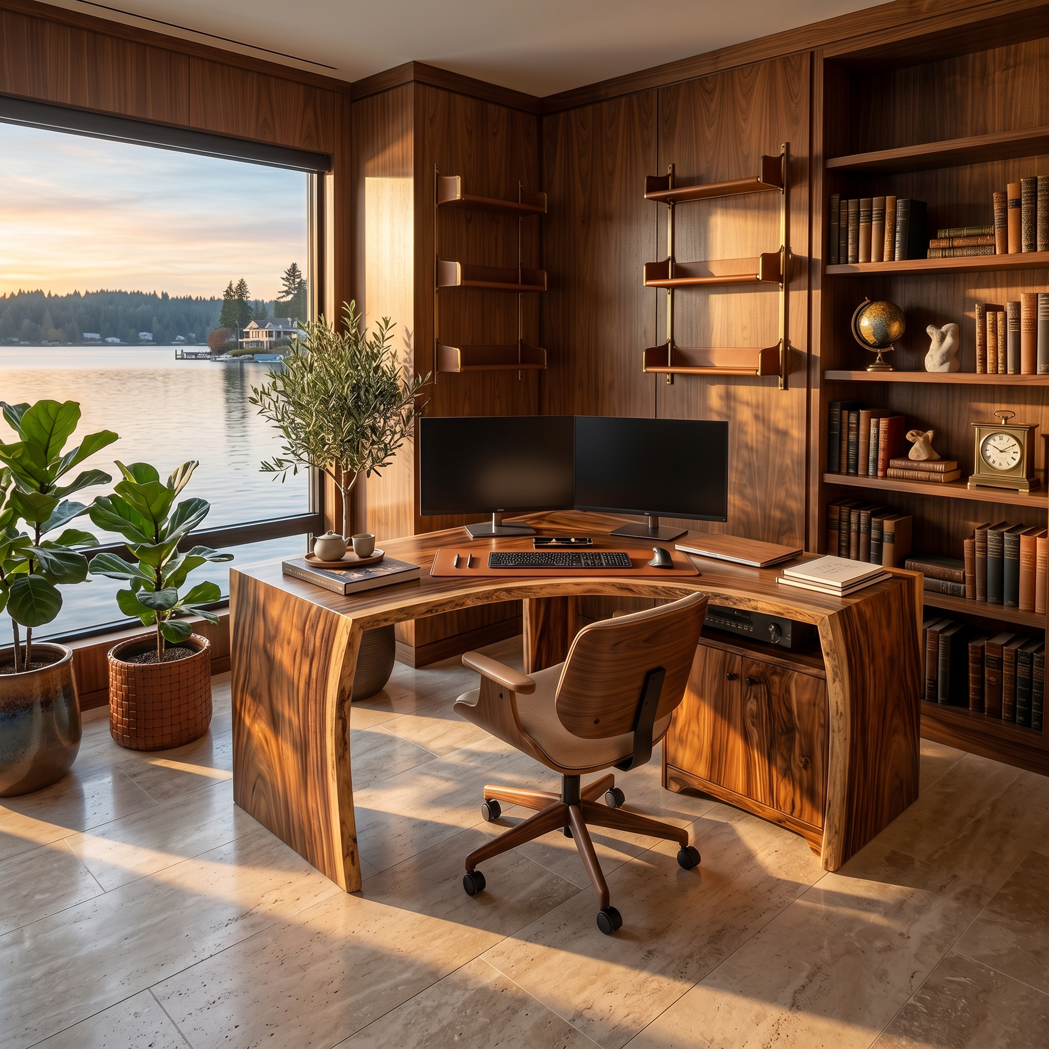 Modern Corner Desk With Cabinet Storage For Home Office SILDTTRDE011
