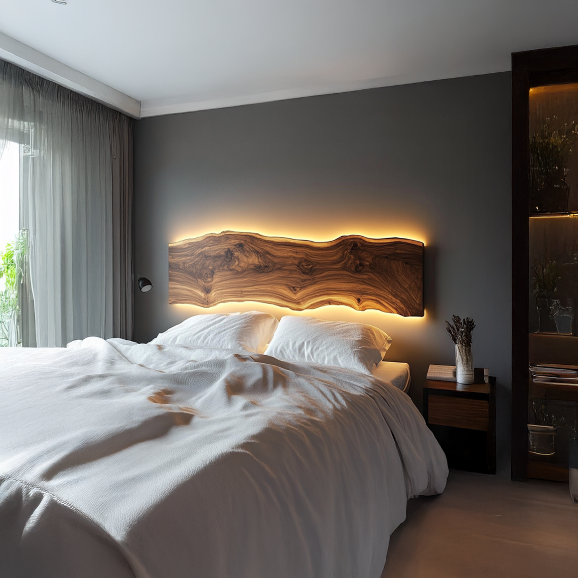 Rustic Modern Live Edge Headboard Bedroom Or Master Room SINLSADH006