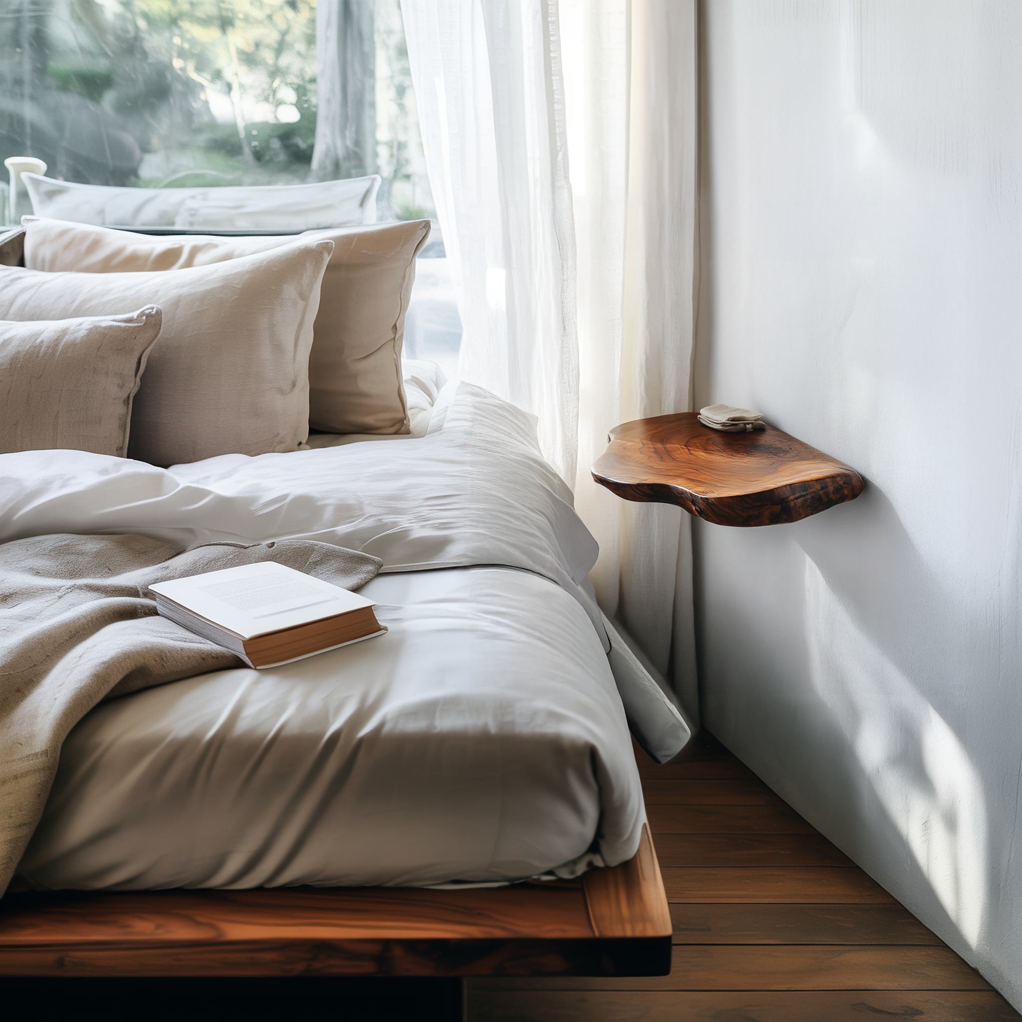 Organic Modern Wall Mounted Shelf For Bedroom SINLSAFL439