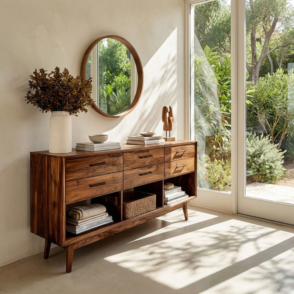 Modern Wooden Console Table With Open Shelf For Entryway RTTHHNCS027