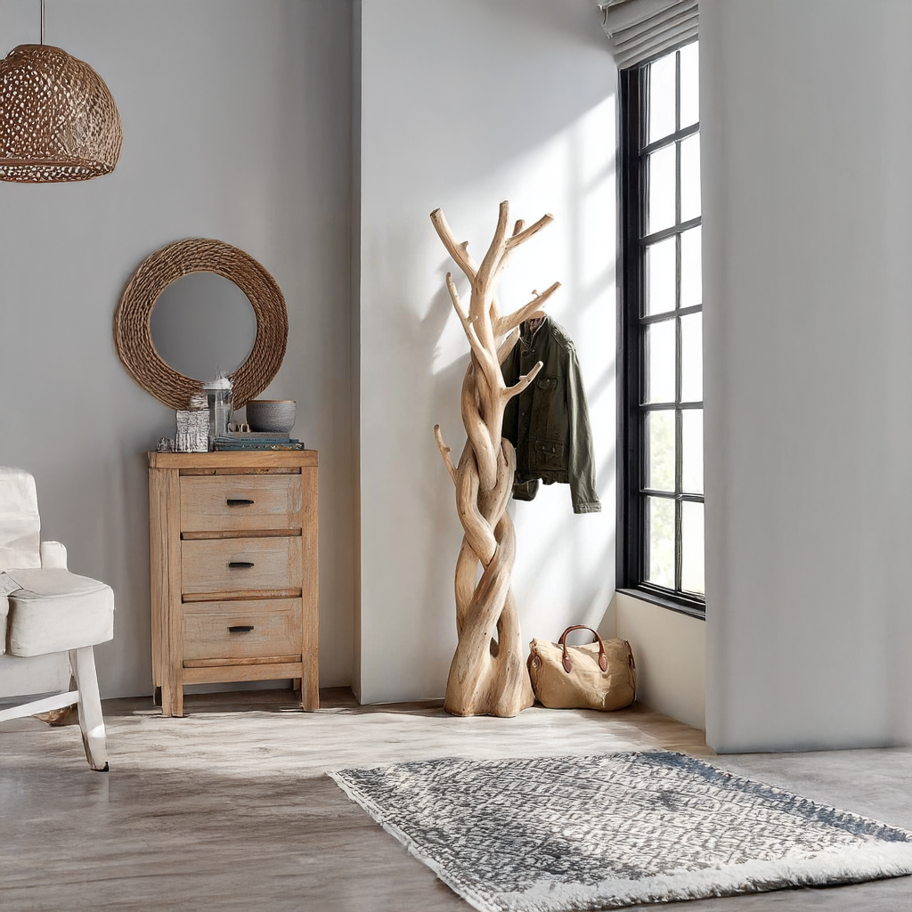 Rustic Tree Coat Rack Bedroom Closet SINLSATCR012