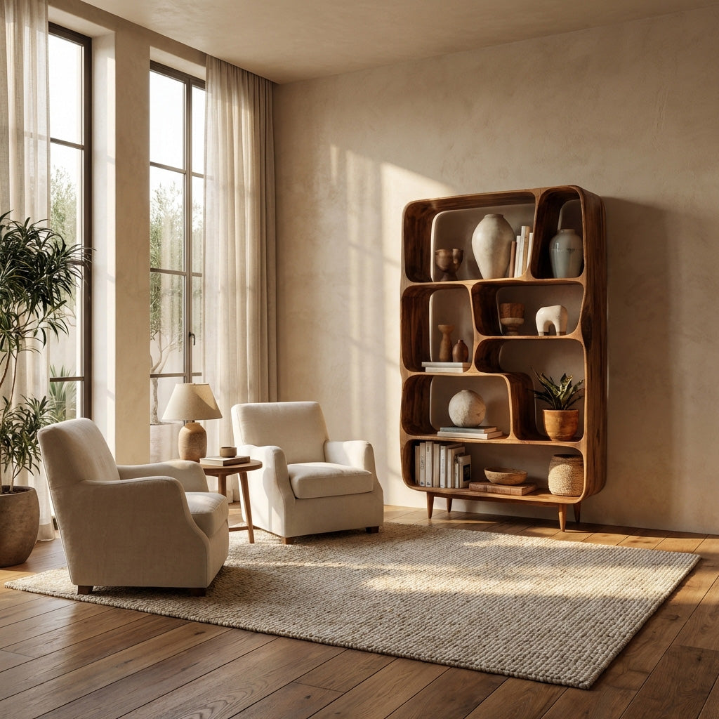 Mid Century Wood Bookshelf For Home Interiors RTTHHNBS135