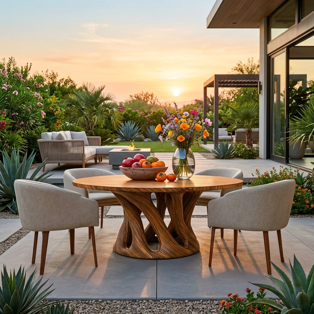 Sculptural Round Dining Table For Contemporary Interior RTTHTTDN030