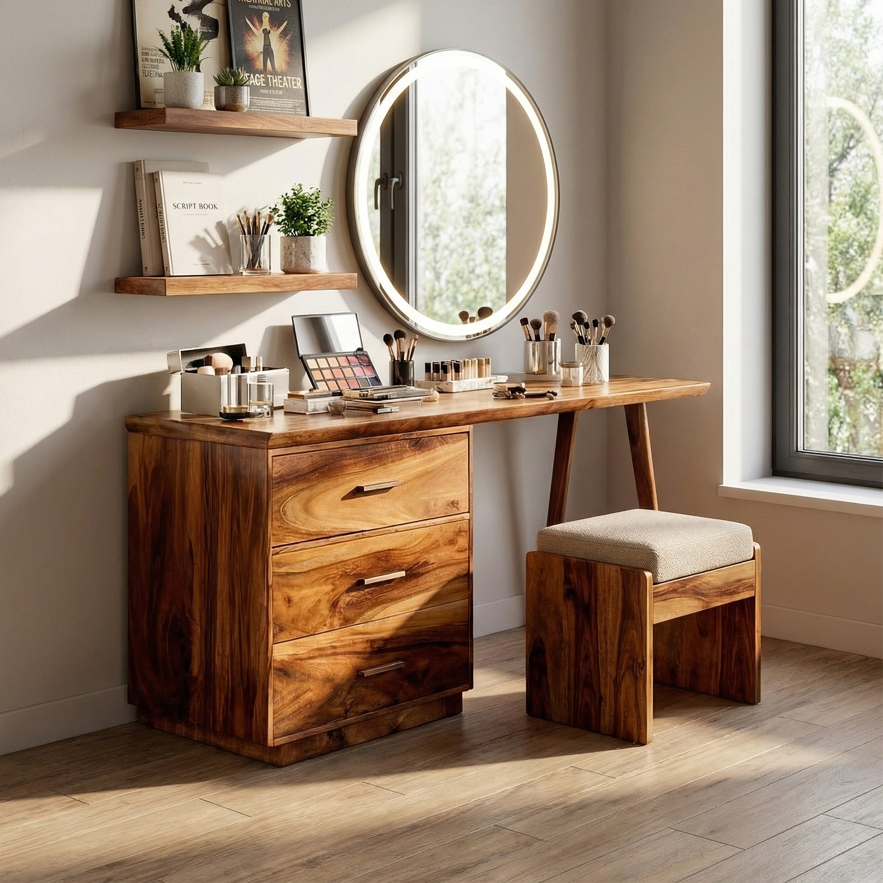 Modern Makeup Vanity Desk Studio Apartment Beauty Space Dressing Area SILDTTRMV014