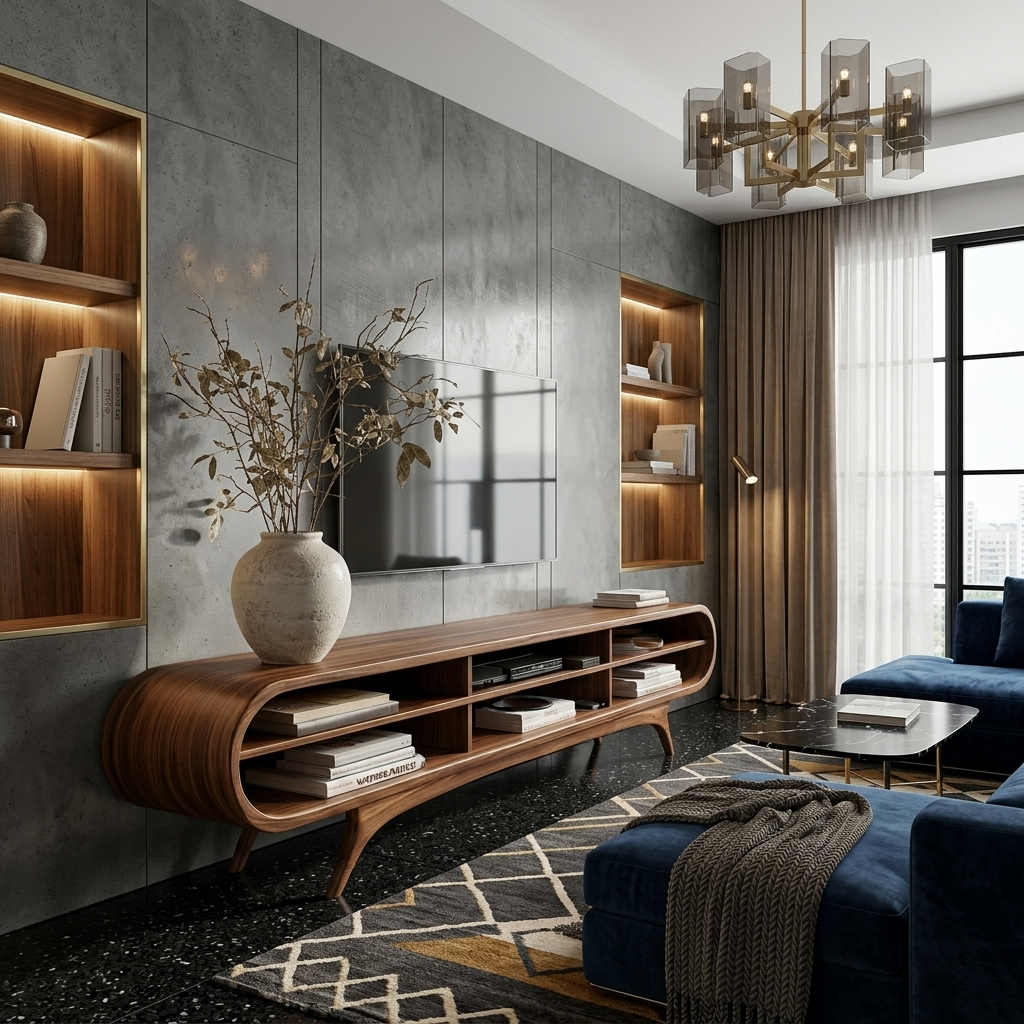 Scandinavian Natural Wood TV Cabinet For Living Room Interior RTTHHNTVC094