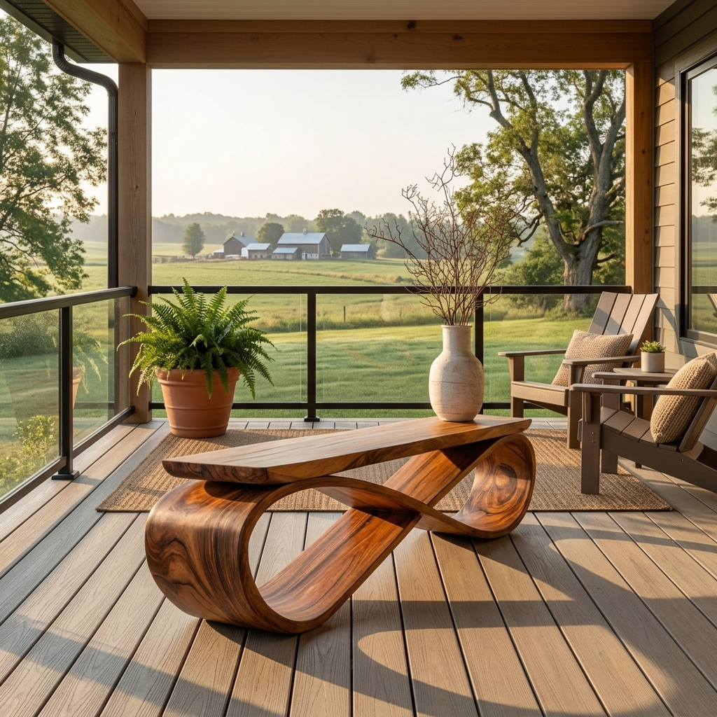 Infinity Loop Sculptural Bench For Entryway Or Living Room SITHTTCHR047