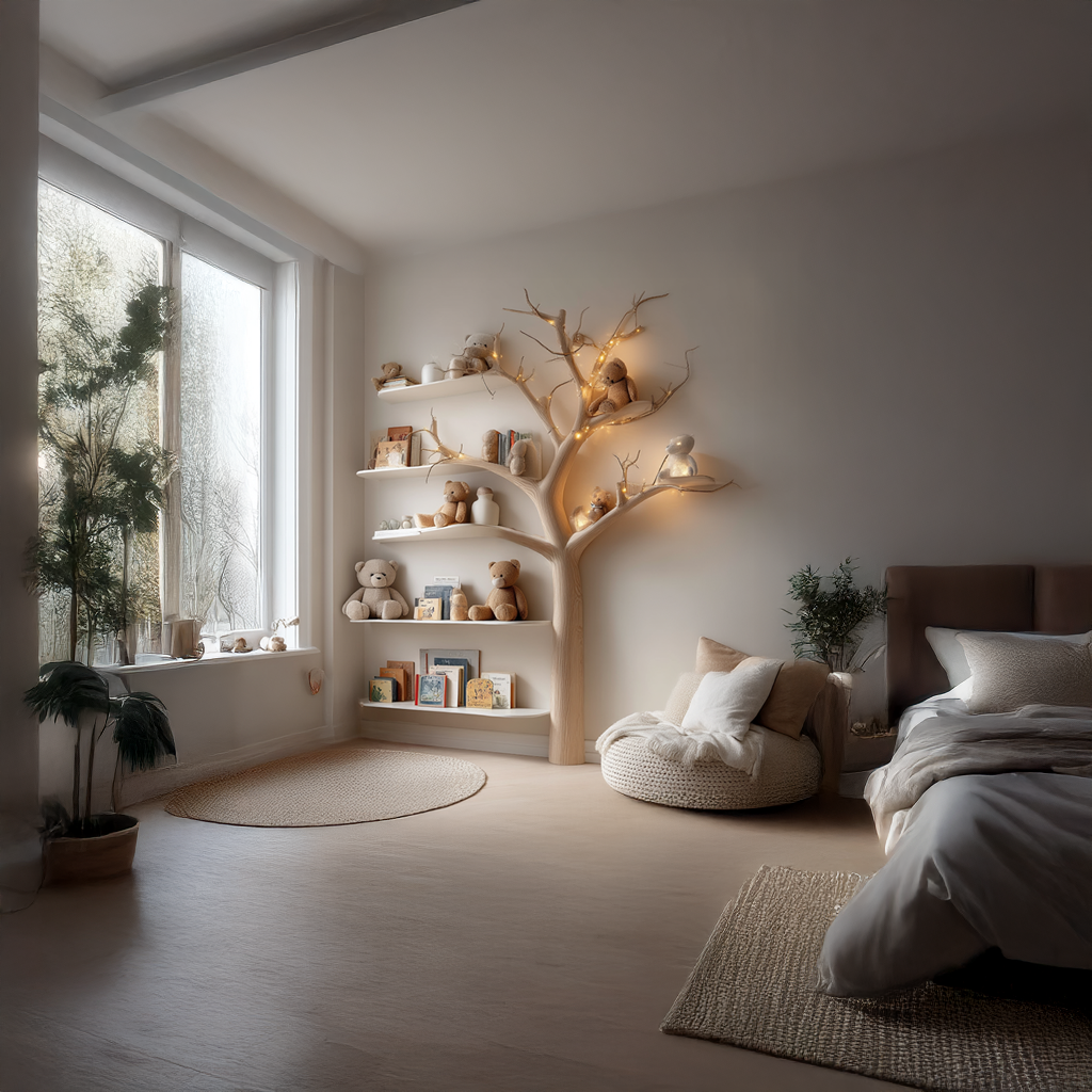 Rustic Tree Bookcase Bedroom Kids Room SINLSATB259