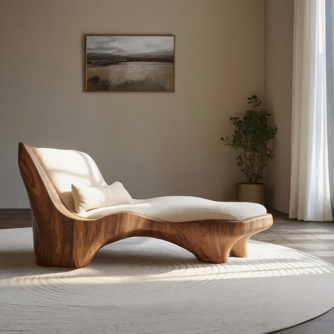 Modern Chaise Lounge With Curved Base For Living Room SITHHNSF008
