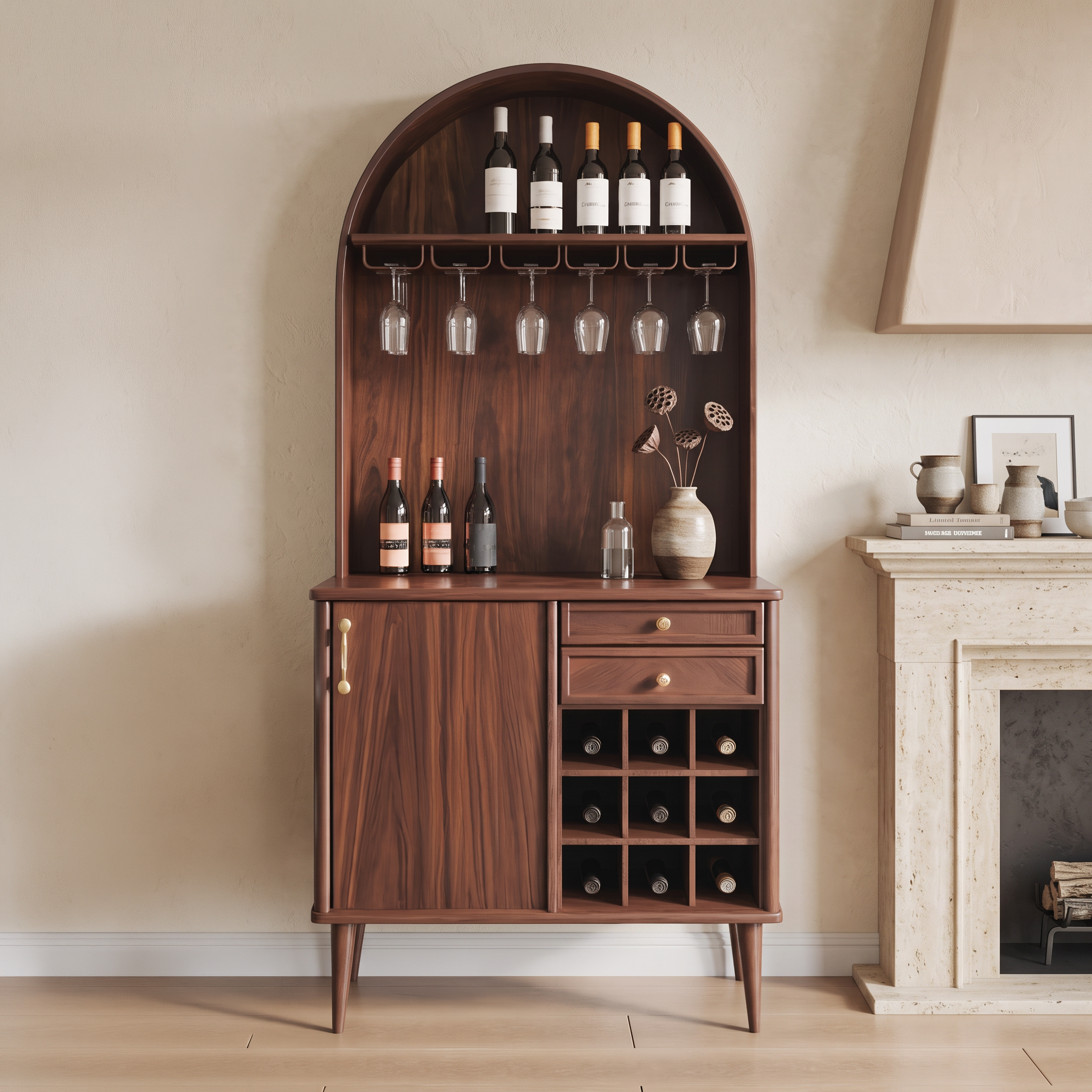 Classic Wine Cabinet With Storage For Dining Room SITHTTBCA008