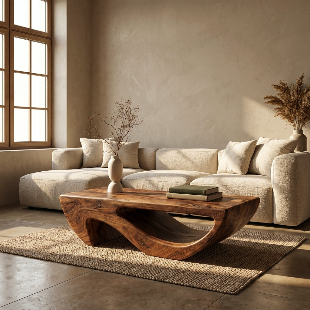 Modern Coffee Table Open Shelf Design For Living Room RTTHHNCF051