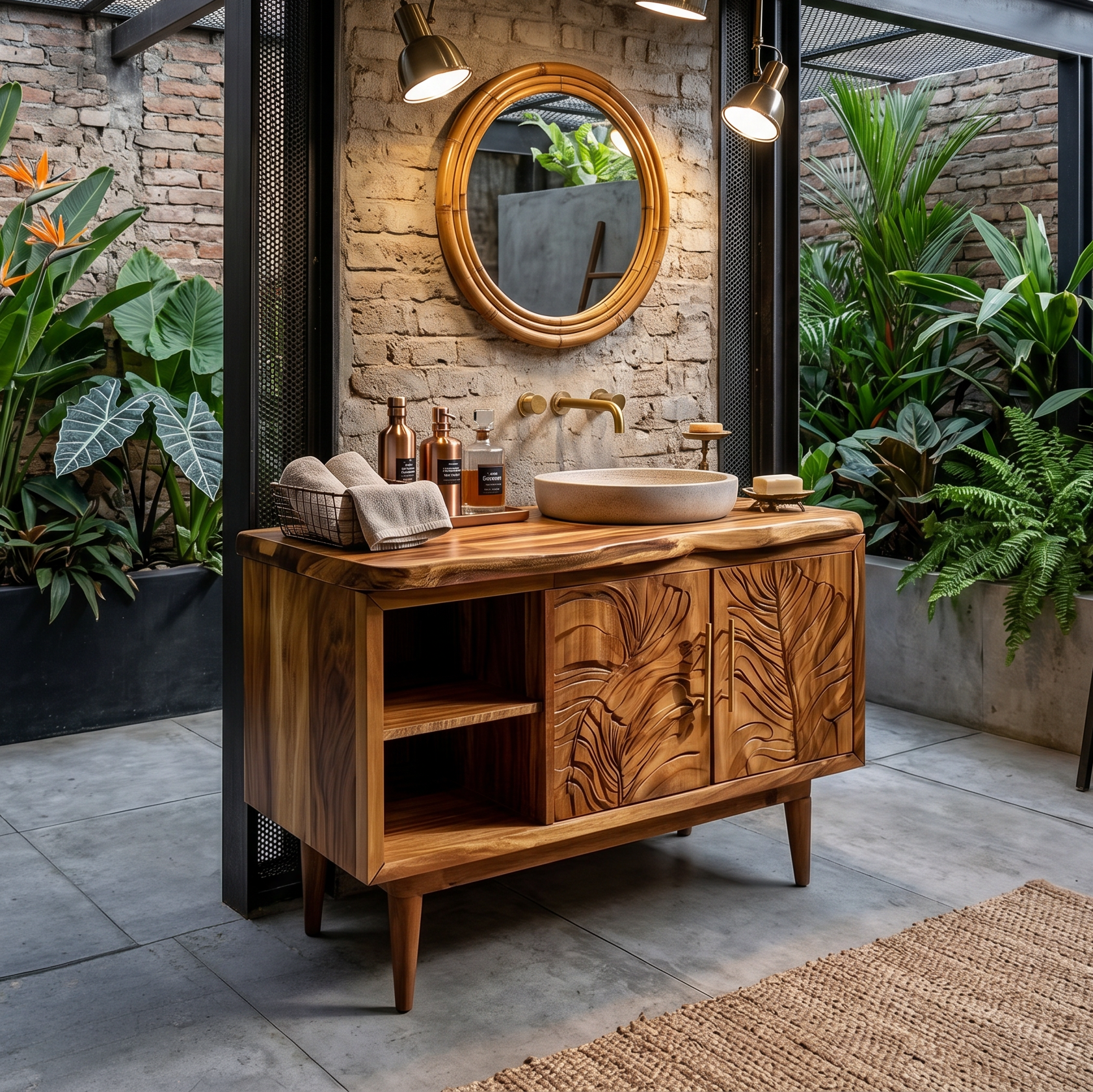 Luxury Wood Vanity Unit For Master Suite SILDTTRBRV162