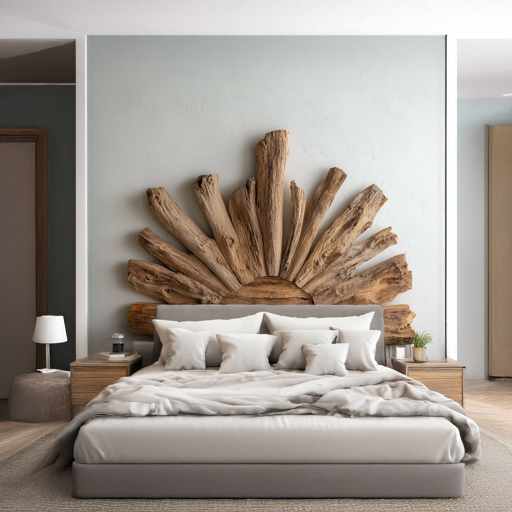 Rustic Driftwood Headboard Vintage Decor Bedroom Gift Her SINLSADH002