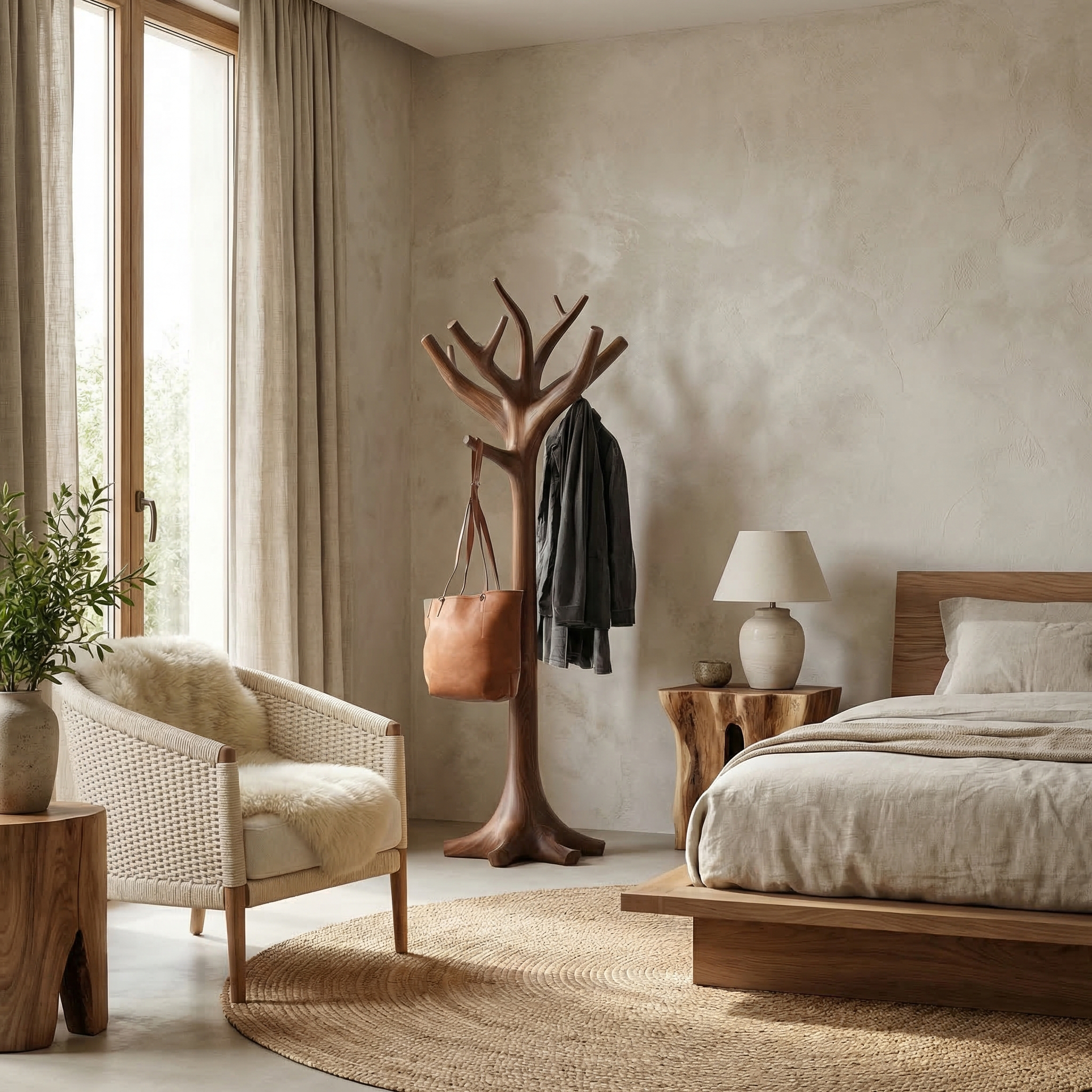 Rustic Decorative Tree Coat Rack For Bedroom And Hallway SINLSATCR103