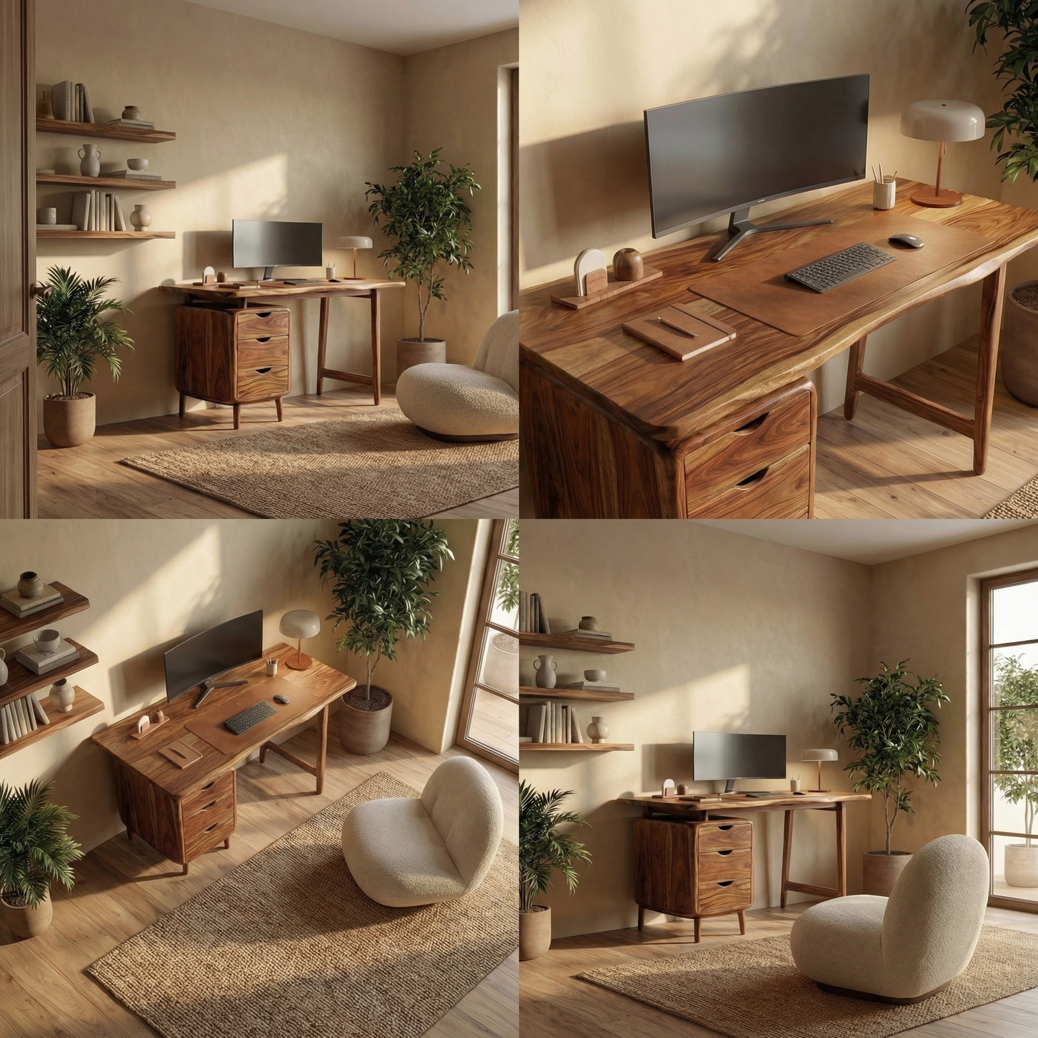 Mid Century Storage Desk For Bedroom And Home Office SINLSADK098