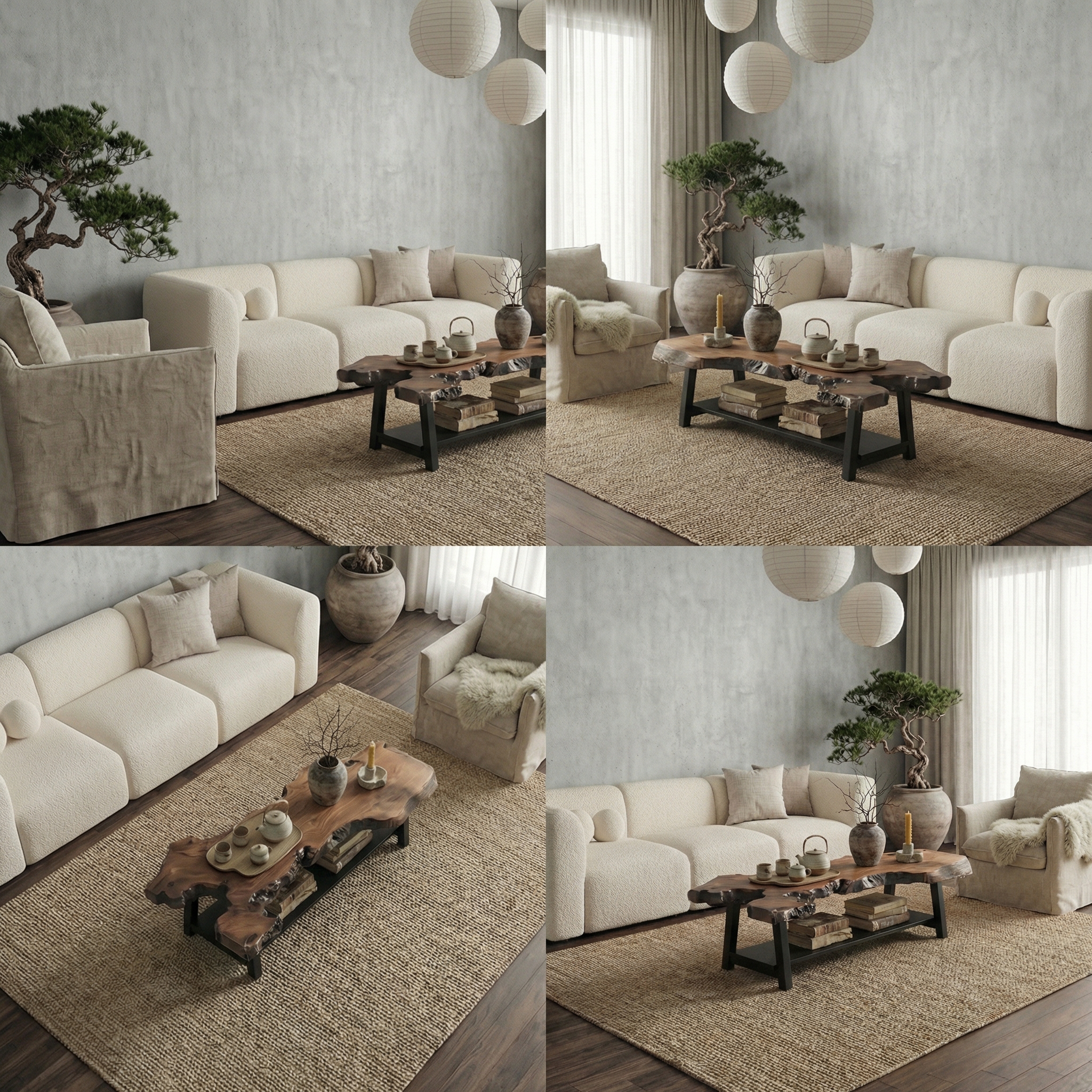 Natural Edge Wood Coffee Table For Living Room SINLSACF351
