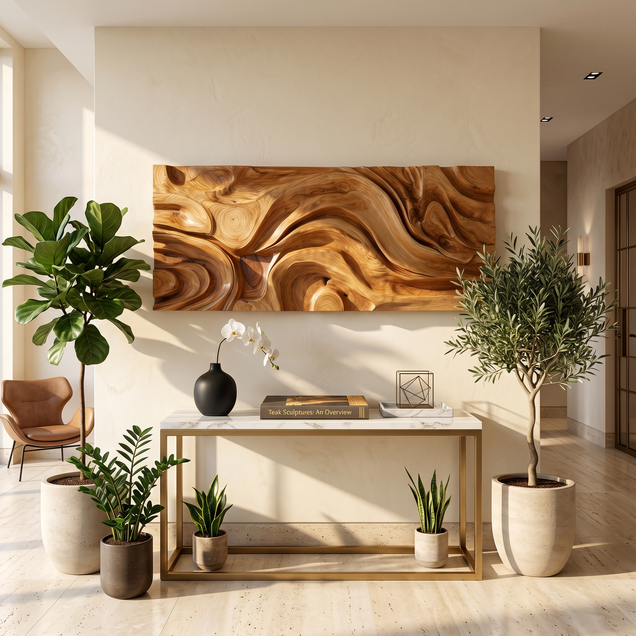 Round Floral Wall Art With Carved Texture For Entryway SILDTTRWA147