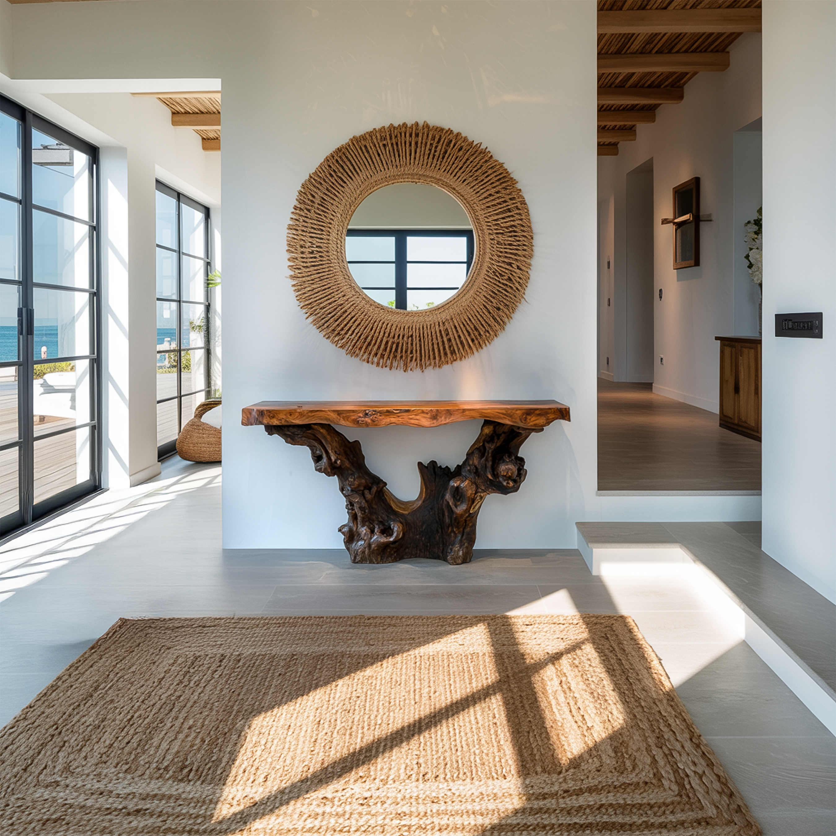 Mid Century Modern Console Table Curved Base Studio SINLSACS381