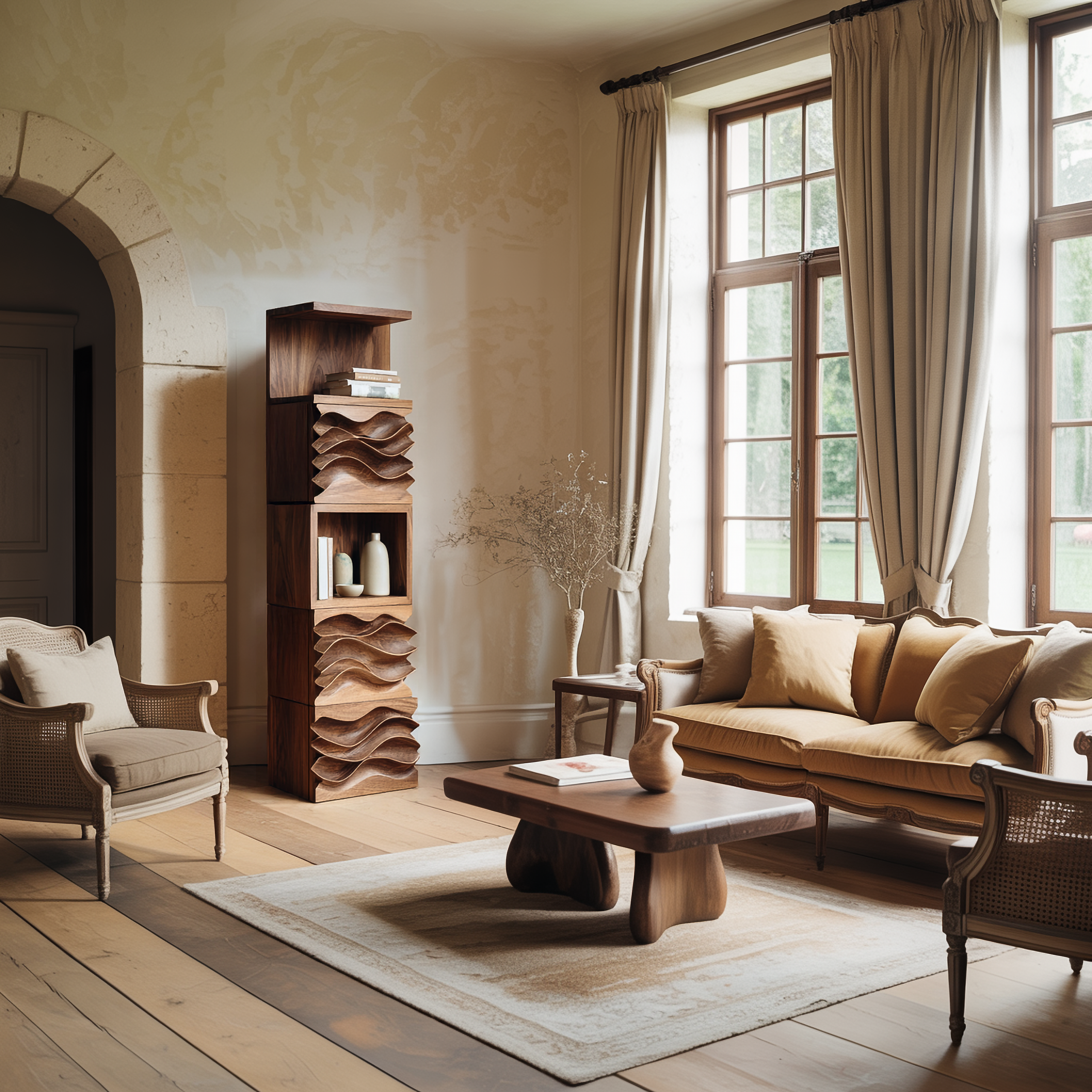 Organic Modern Sculptural Display Shelf For Living Room SINLSASC436