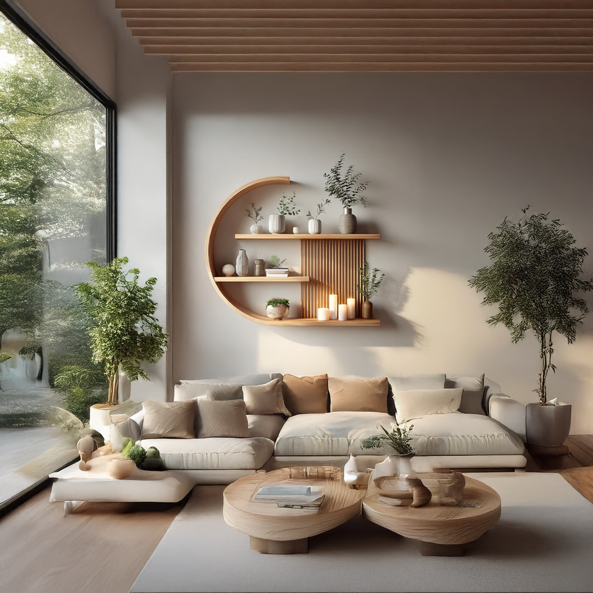 Japandi Minimal Wall Shelf Living Room And Calm Space SINLSAFL231