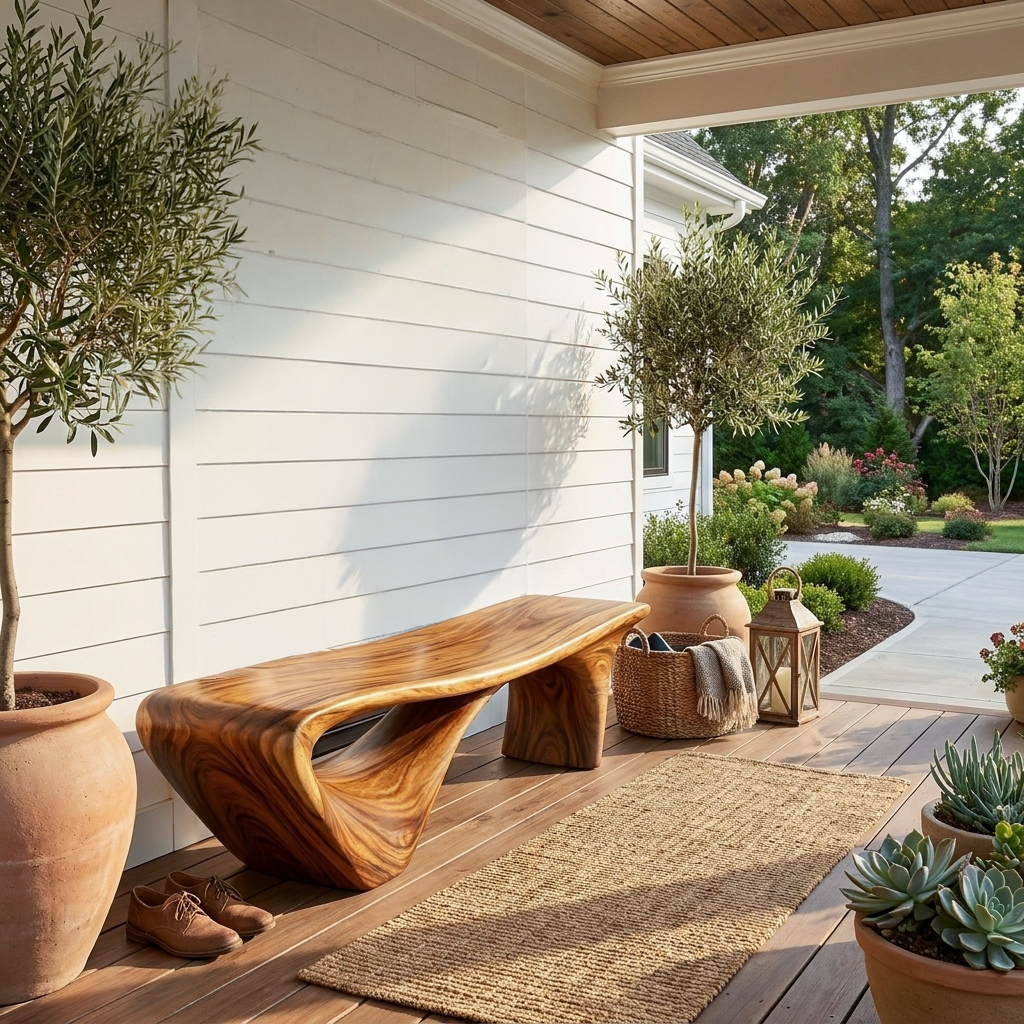 Modern Sculptural Bench For Entryway Or Living Room SITHTTCHR060