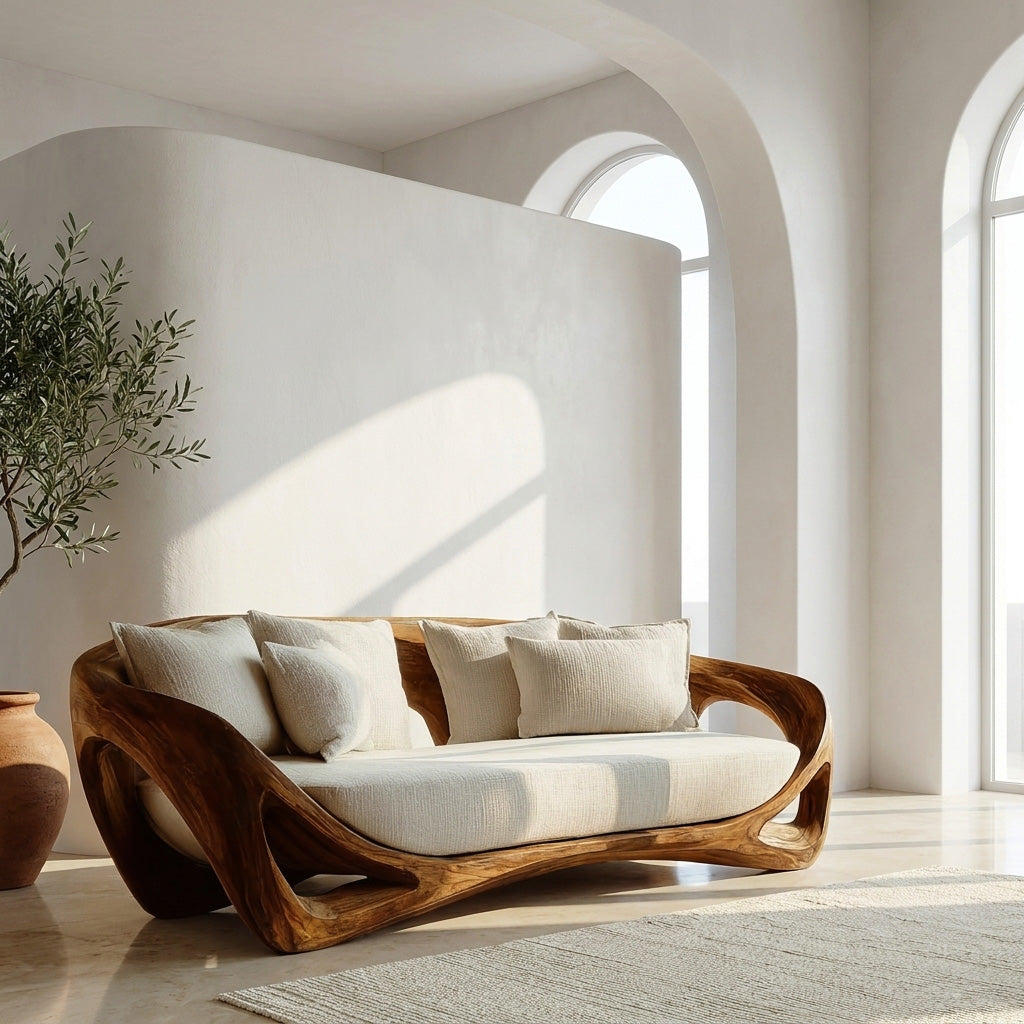 Contemporary Organic Wood Sofa For Living Room RTTHHNSFA039