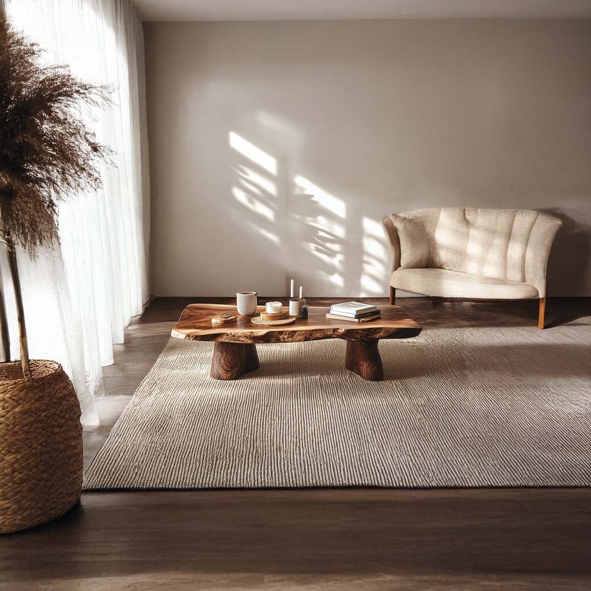 Rustic Natural Form Coffee Table Living Room SINLSACF181