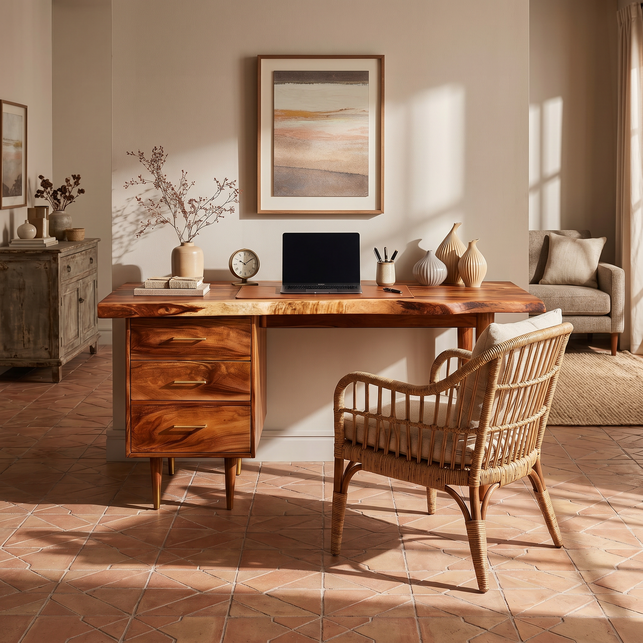 Luxury Office Desk With Open Shelf For High Rise Office SILDTTRDE017